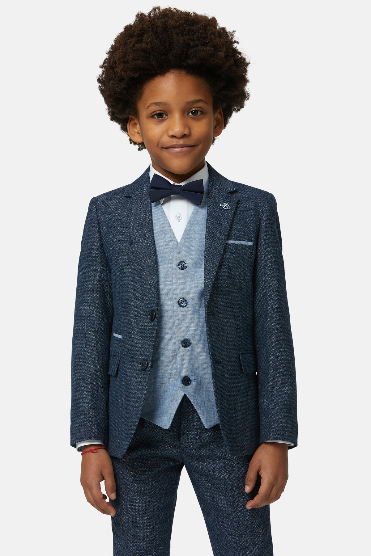 Benetti Boyswear Boys Smoke A Dan 3 Piece Suit SMOKE A model front view