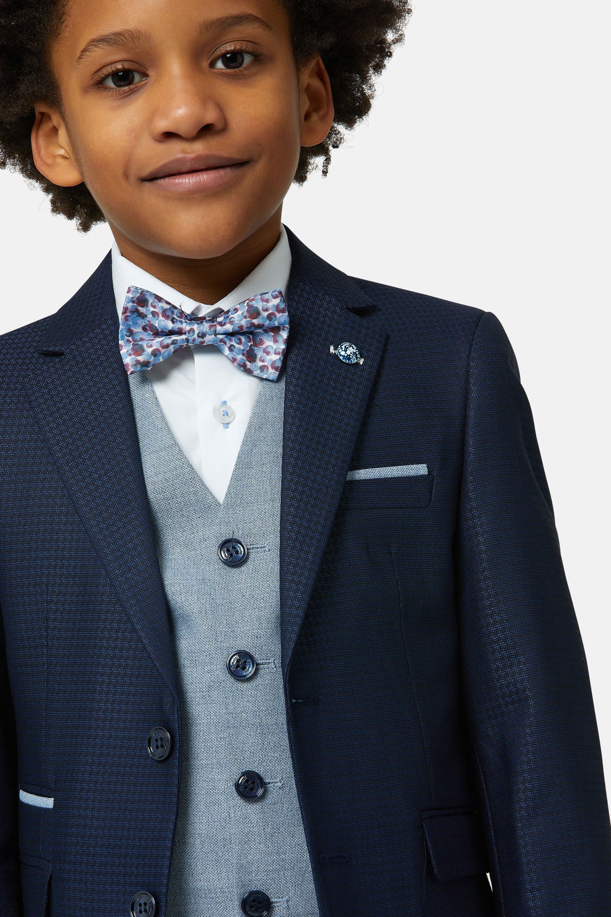 Boys Smoke B Dan 3 Piece Suit-Lapel vie