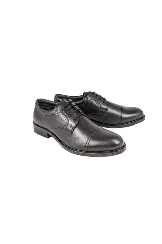Dawson Wide Fit Black Mens Shoe - Spirit Clothing