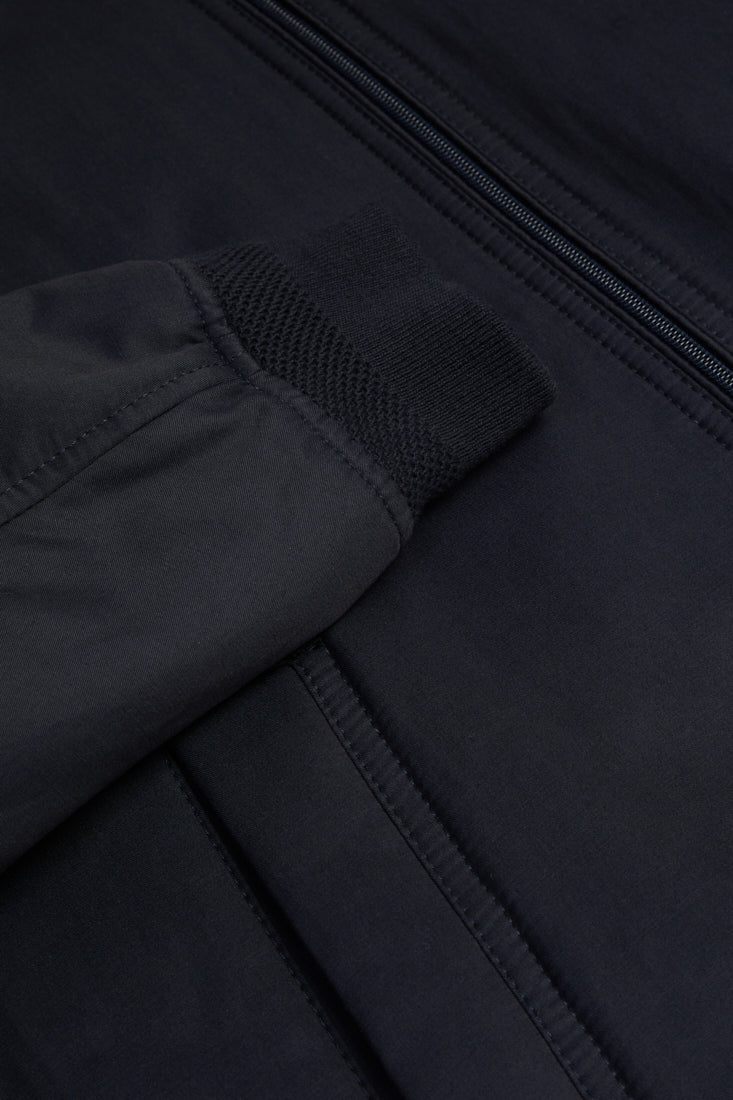 Delaware Navy Harrington Jacket -Sleeve detail view