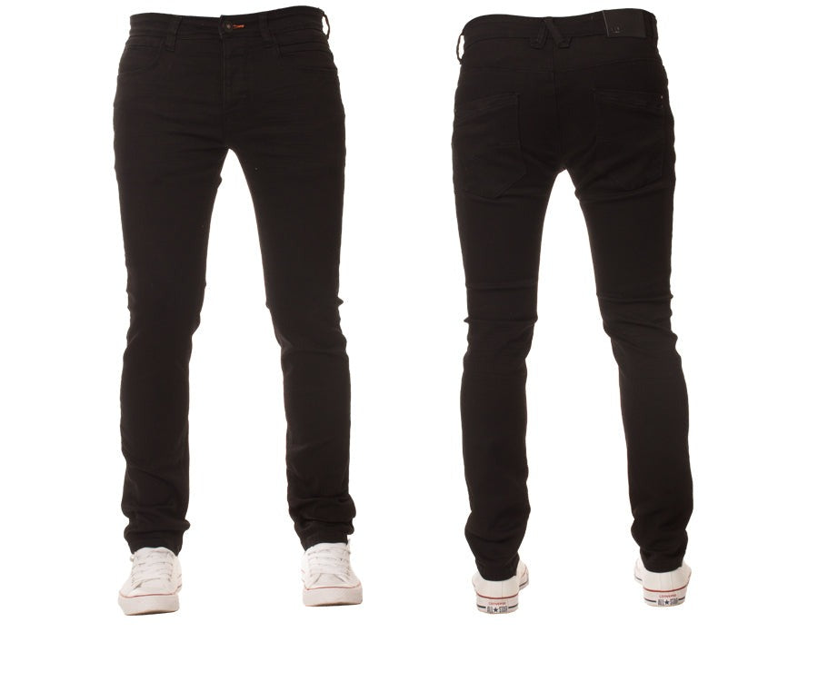 ETO EM624 Black Slim Stretch Fit Jean Black front view