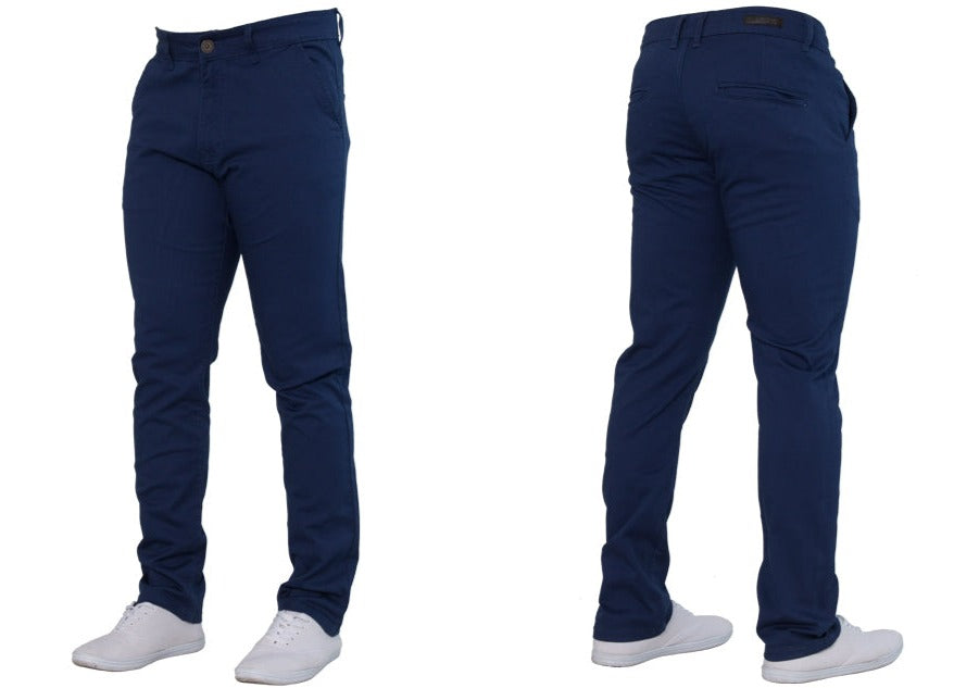 ENZO Enzo Blue Slim Sit Chino-Ez348 BLUE front view
