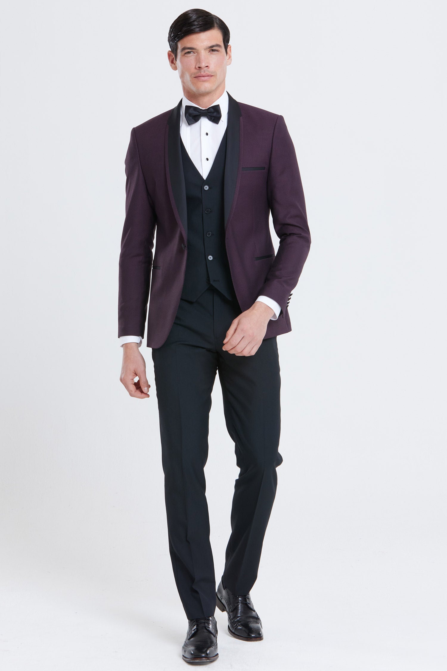 BENETTI Elton Wine Tapered Tux Jacket Wine detail view