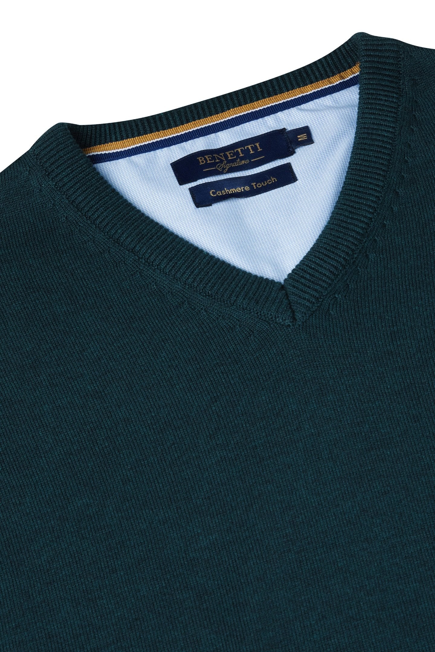 BENETTI V-Neck Jumper by Benetti Knitwear Forest Night alternate view