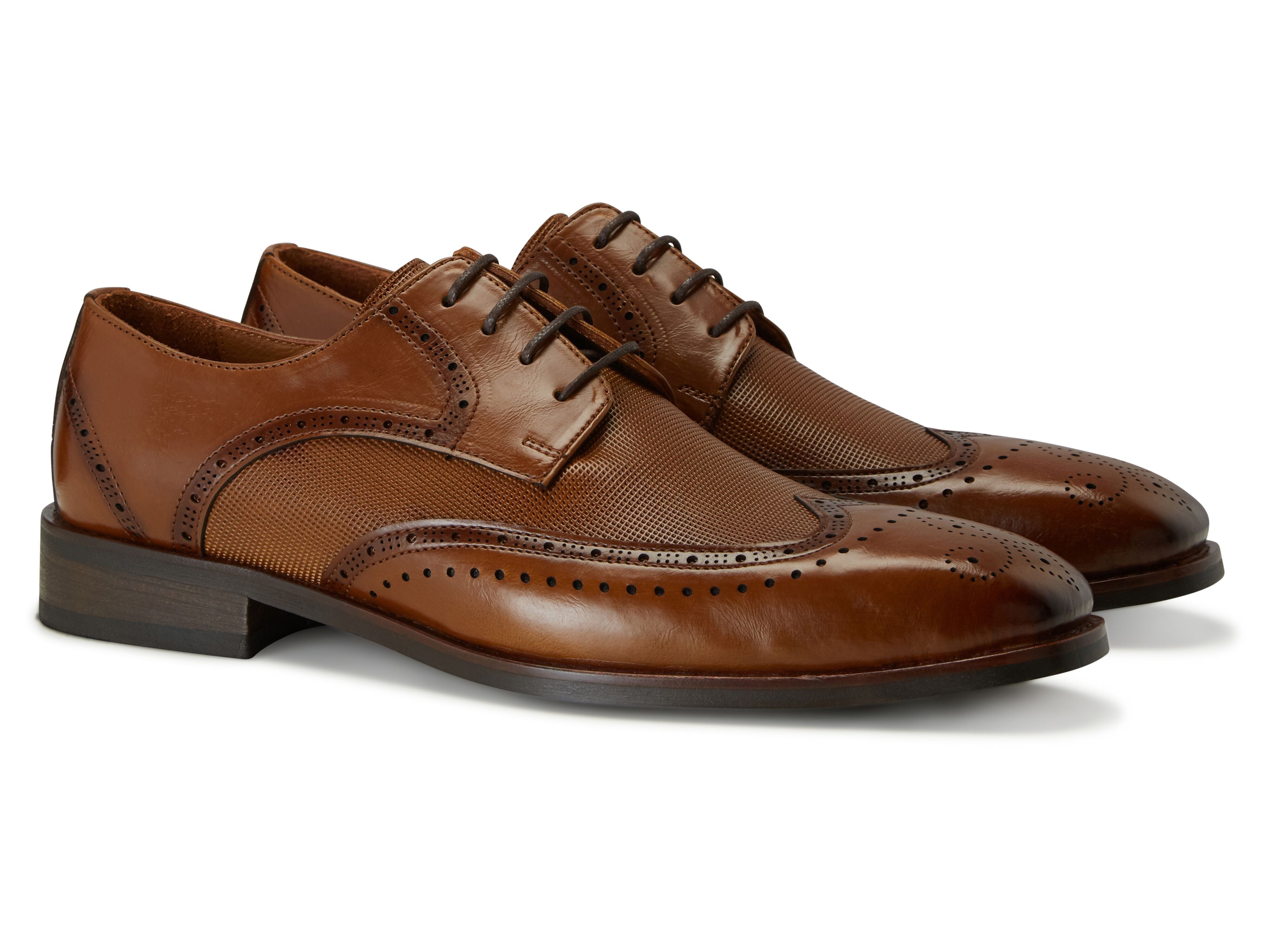 George Cognac Brogue Shoe - Spirit Clothing
