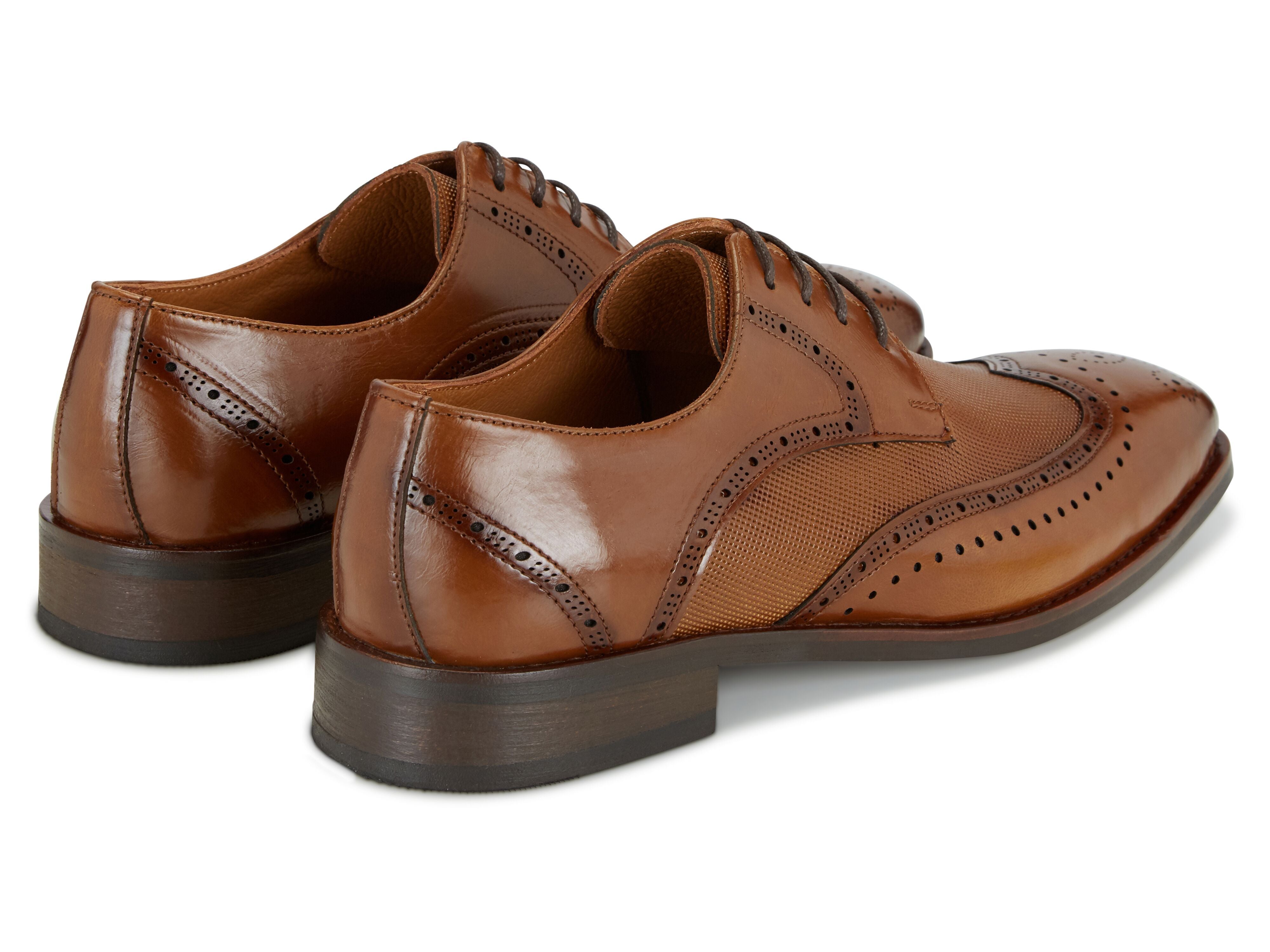 George Cognac Brogue Shoe - Spirit Clothing