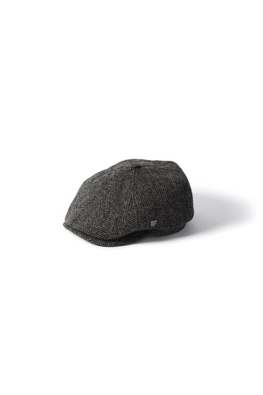 FAILSWORTH Hudson Harris Tweed Cap Charcoal-30 front view