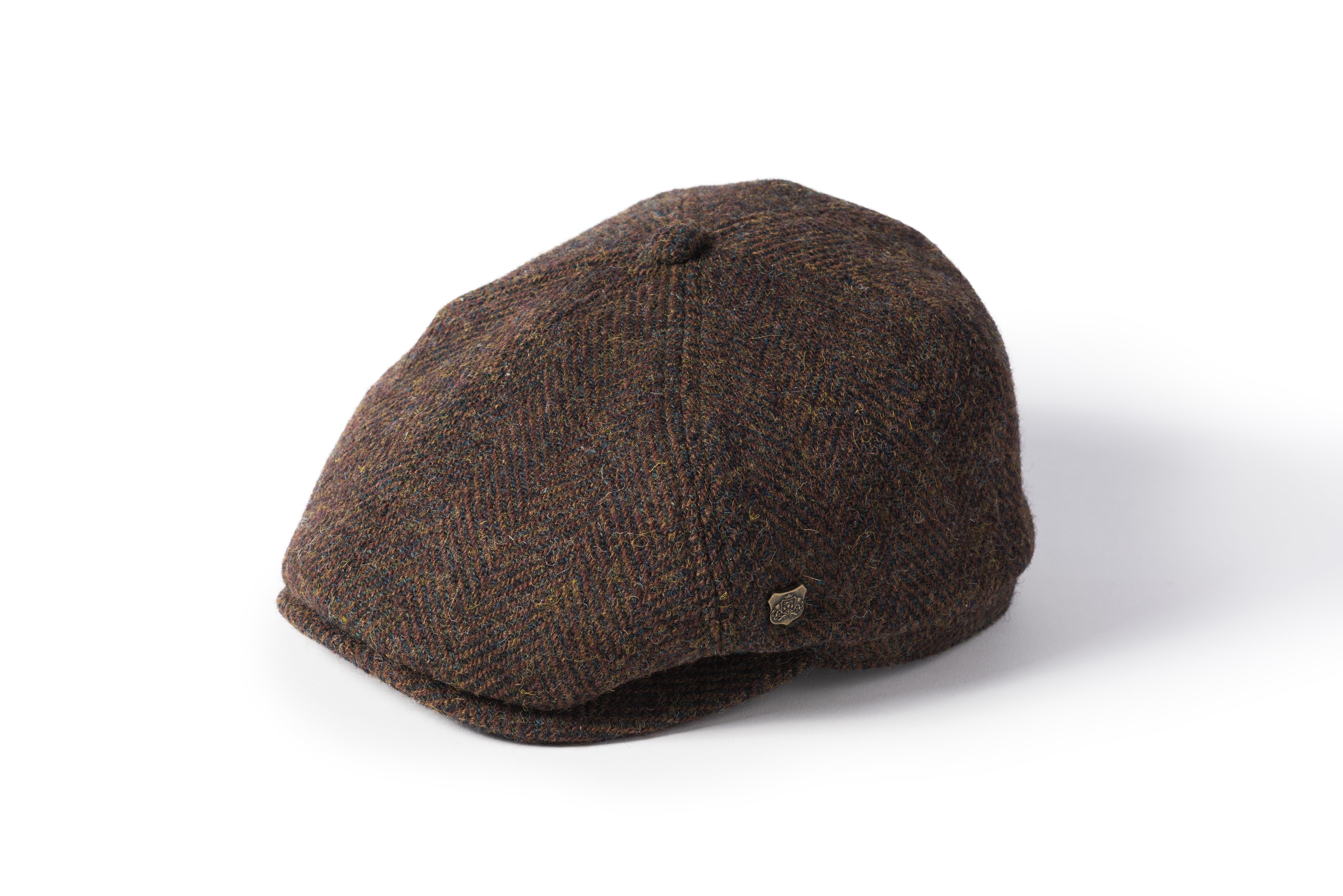 FAILSWORTH Hudson Harris Tweed Cap Charcoal-30 model front view