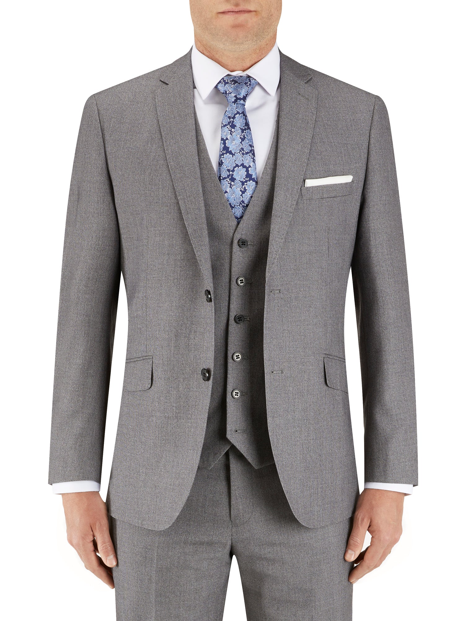 Harcourt Silver Tapered Waistcoat - Spirit Clothing