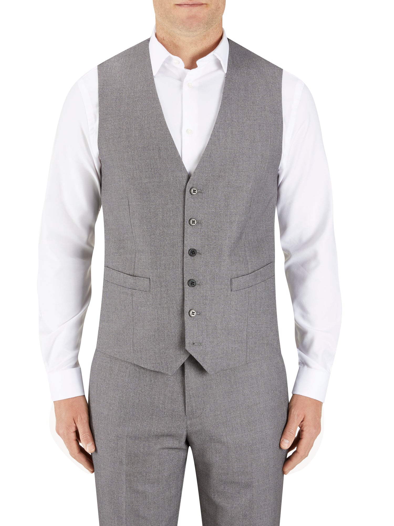 Skopes Harcourt Silver Tapered Waistcoat SILVER front view
