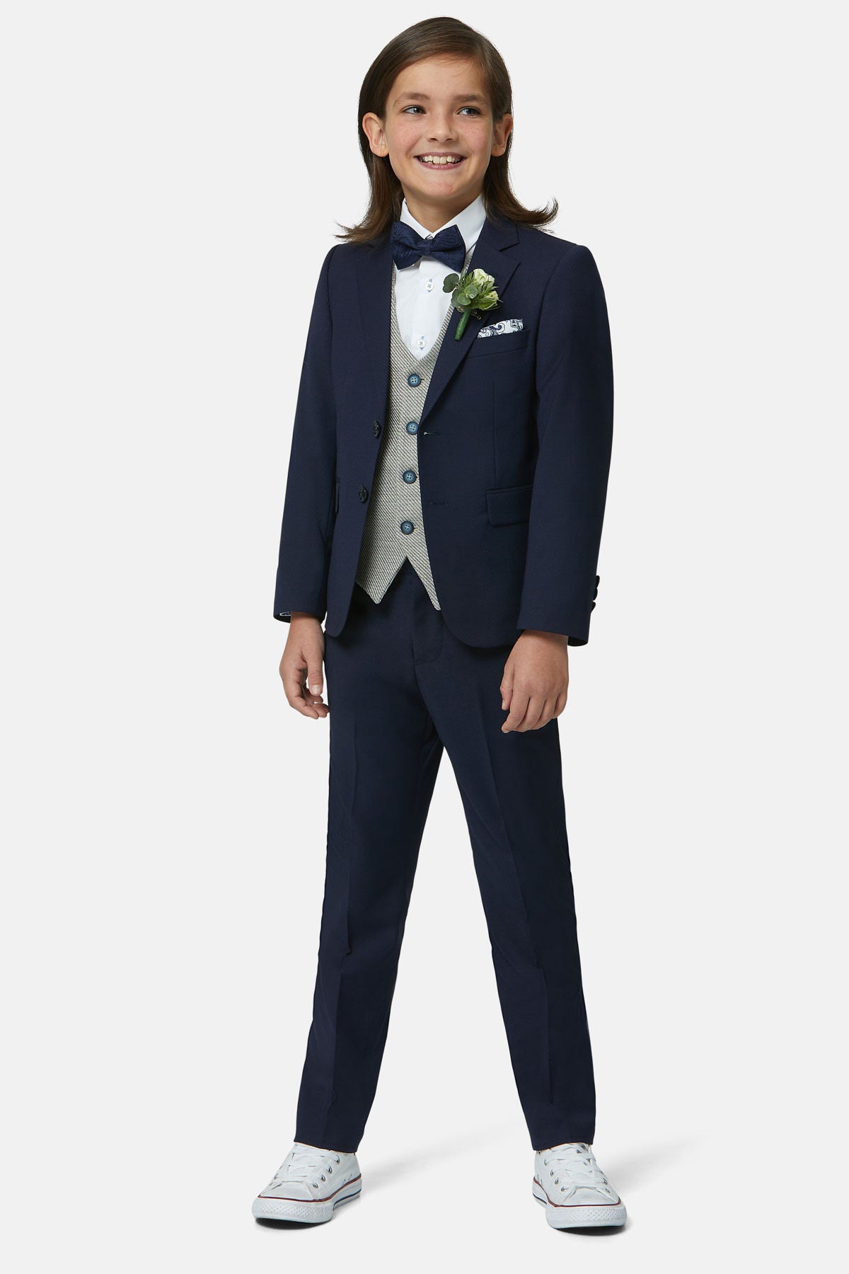 Harold Boy Beige Waistcoat-Full Model View