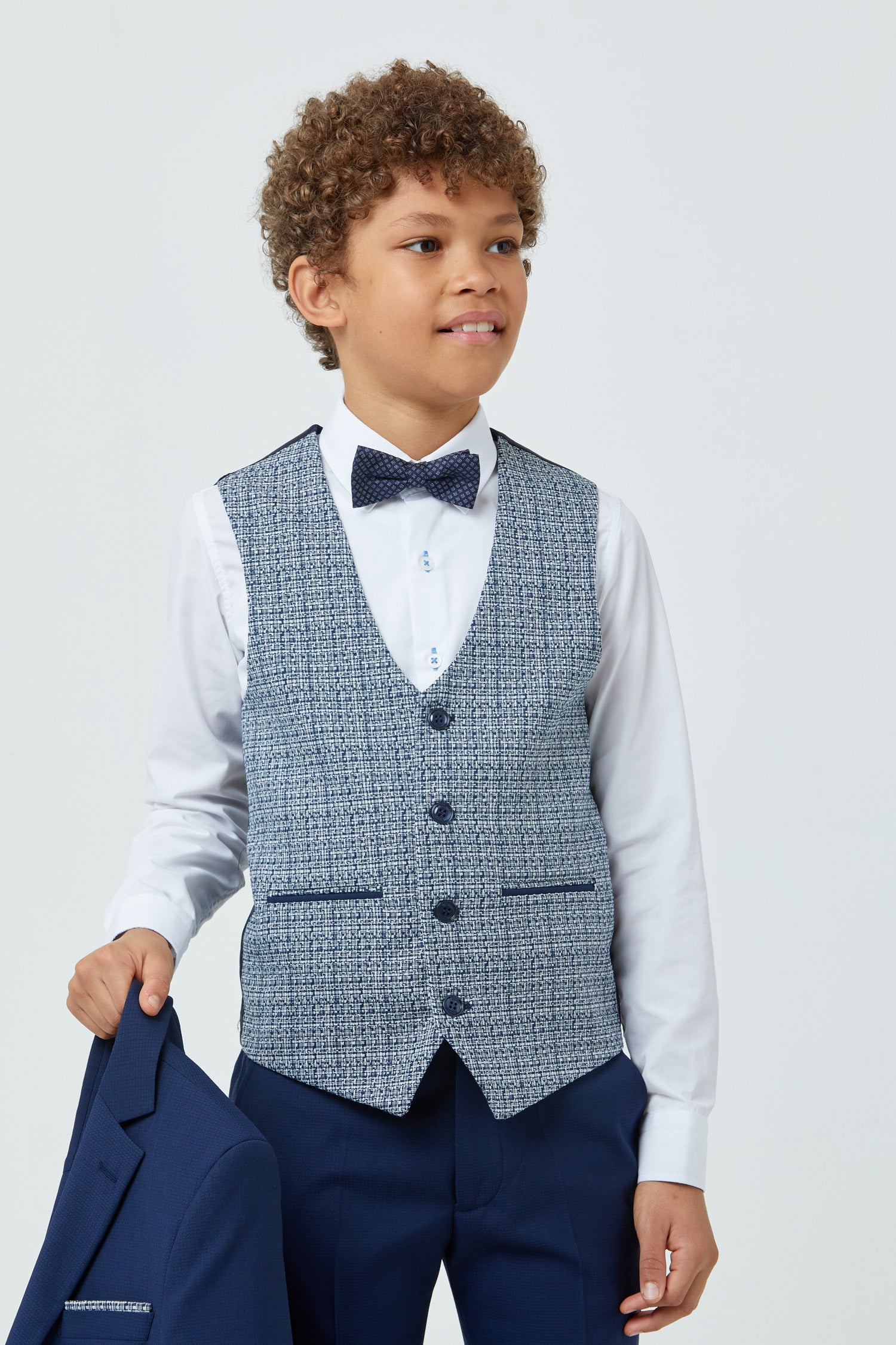 Harry Royal Blue Three Piece Boys Suit side