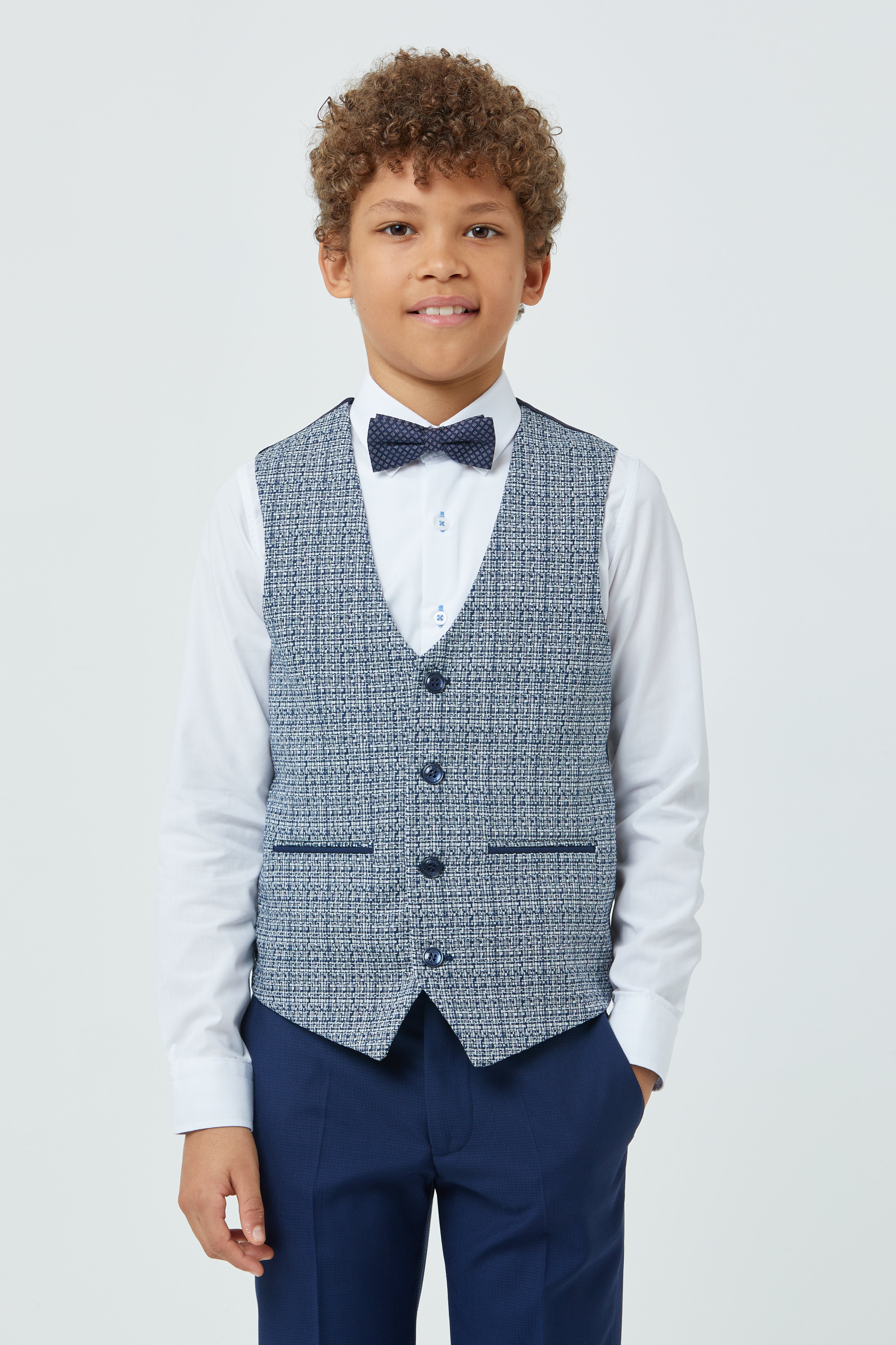 Harry Royal Blue Three Piece Boys Suit waistcoat