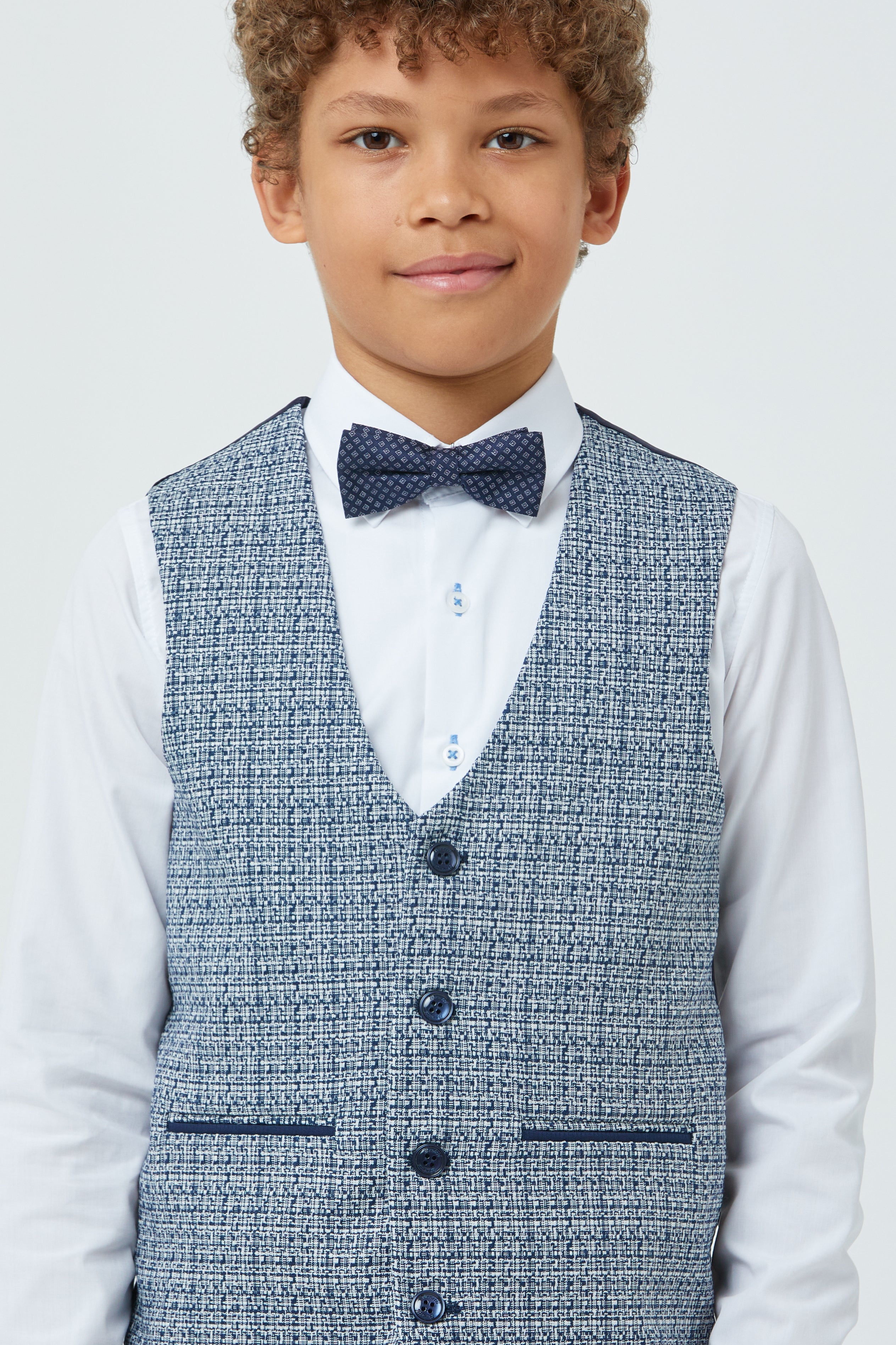 Harry Royal Blue Three Piece Boys Suit close