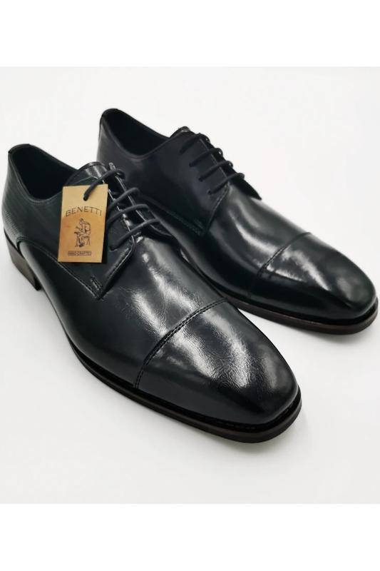 BENETTI Henry Black Lace Shoe by Benetti BLACK front view