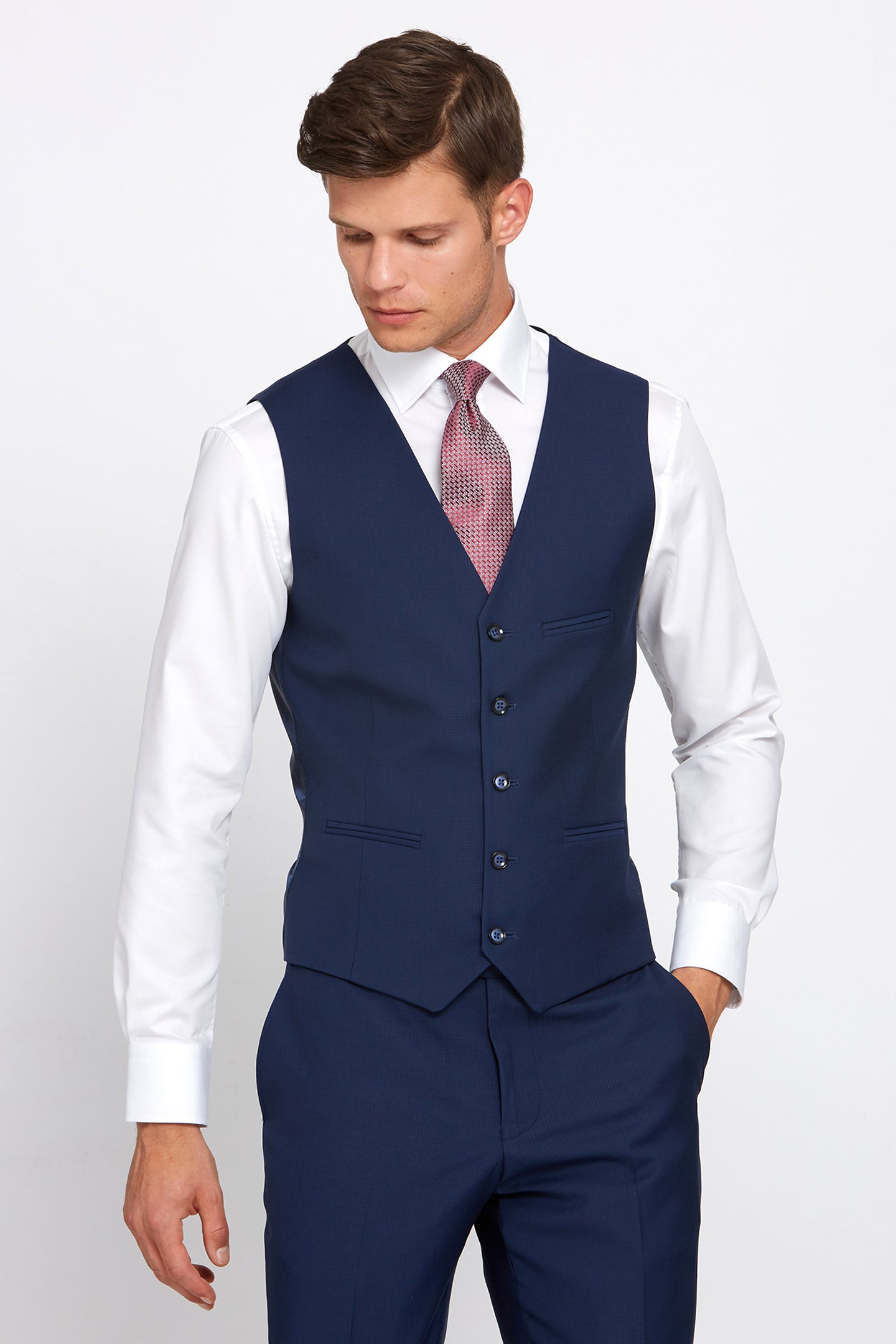 BENETTI Benetti Hogan Tapered Waistcoat GREY front view
