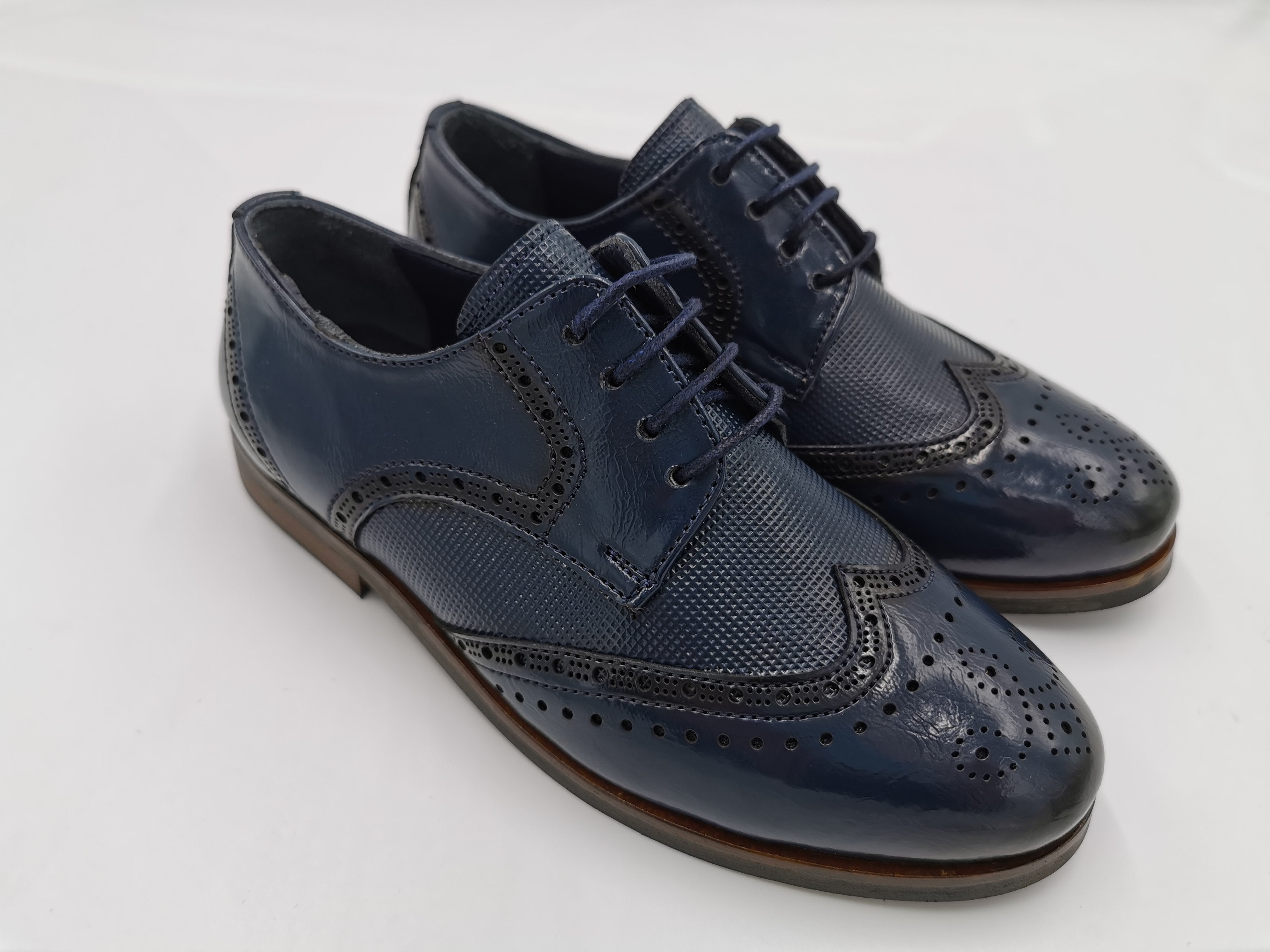 George Boy Navy Brogue Shoe - Spirit Clothing