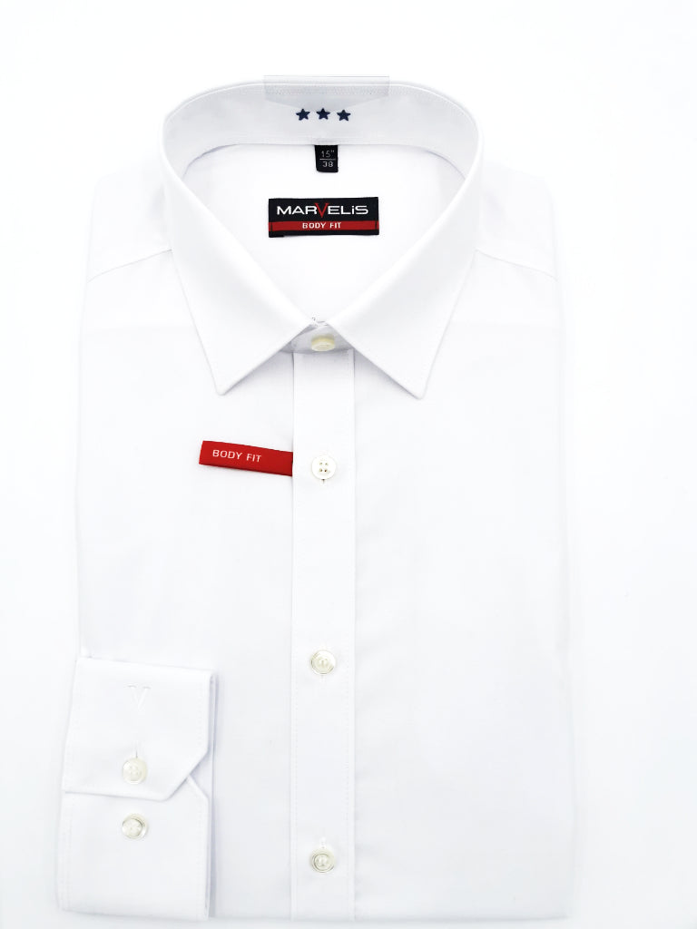Marvelis Body Fit White Shirt - Spirit Clothing
