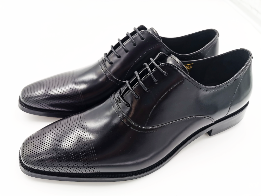 John White London Bay Black Capped Oxfords Black back view