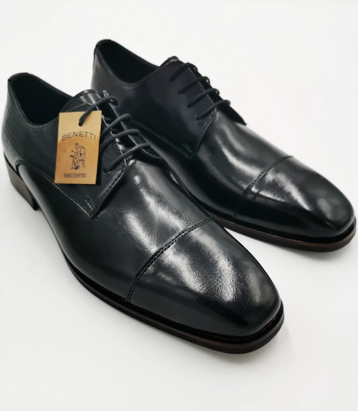 BENETTI Henry Black Lace Shoe by Benetti BLACK back view