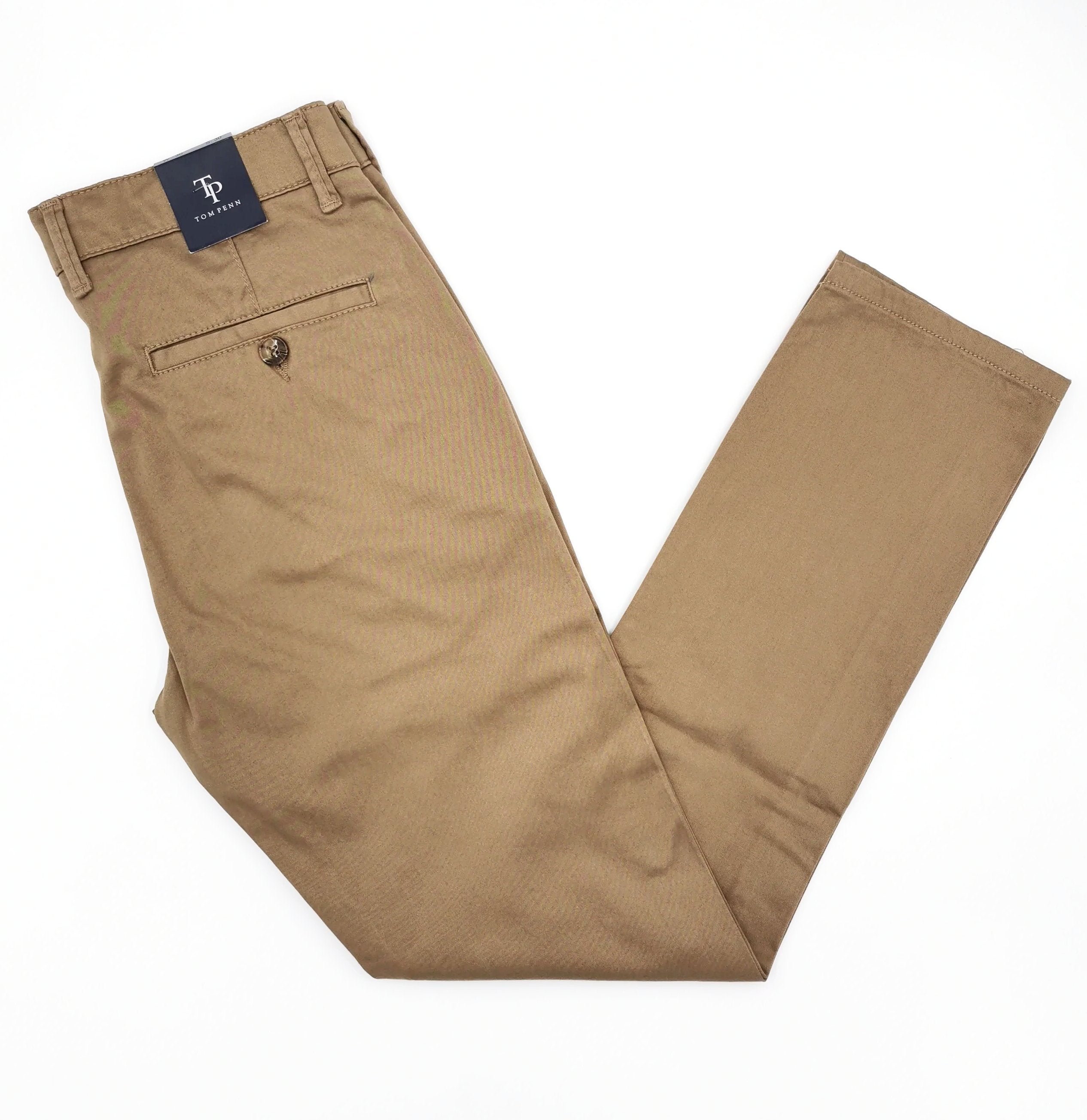 tom penn Tom Penn Tapered Fit Taupe Chino Taupe front view