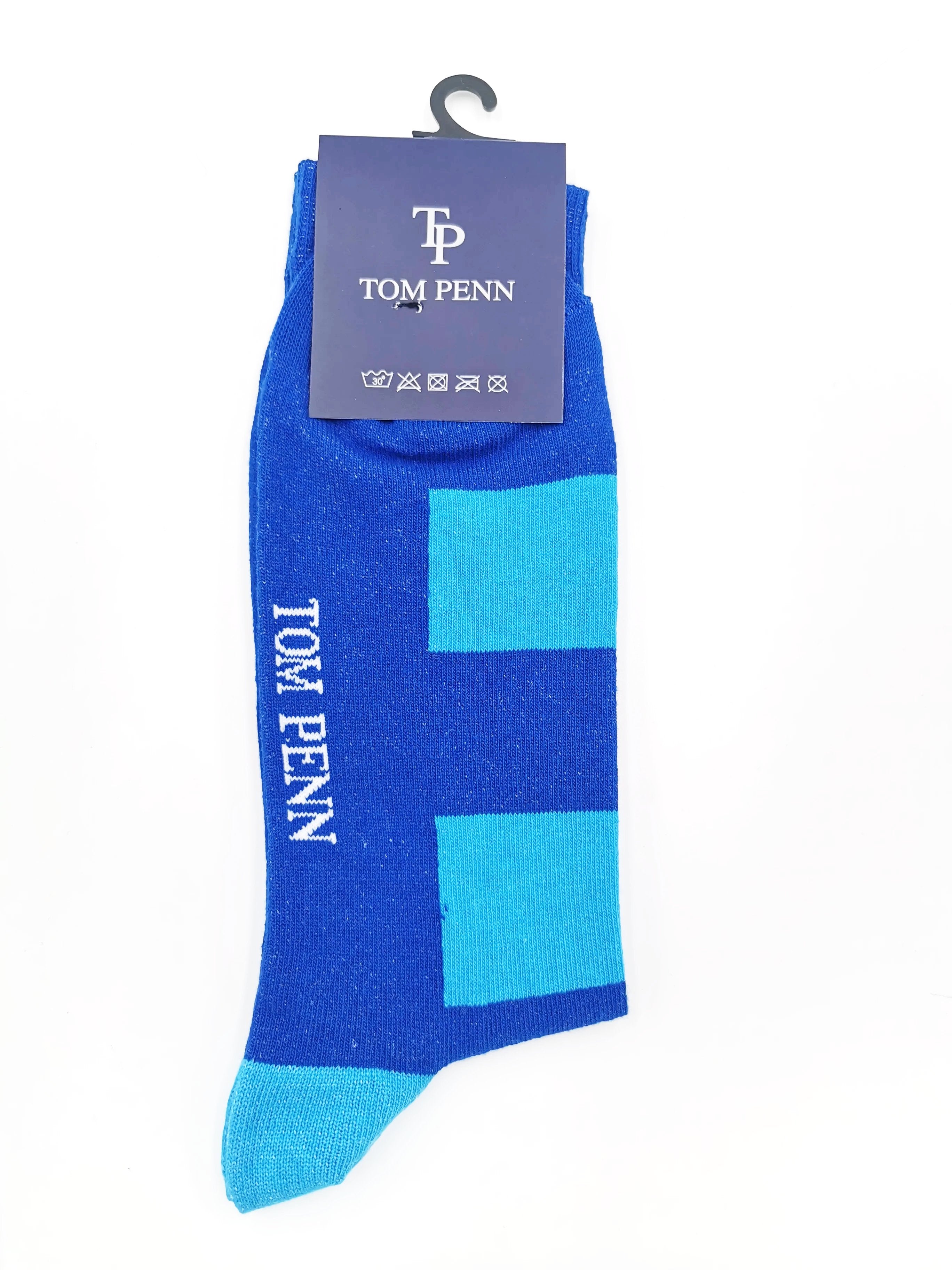 Tom Penn Royal Blue Turquoise Stripe sock.