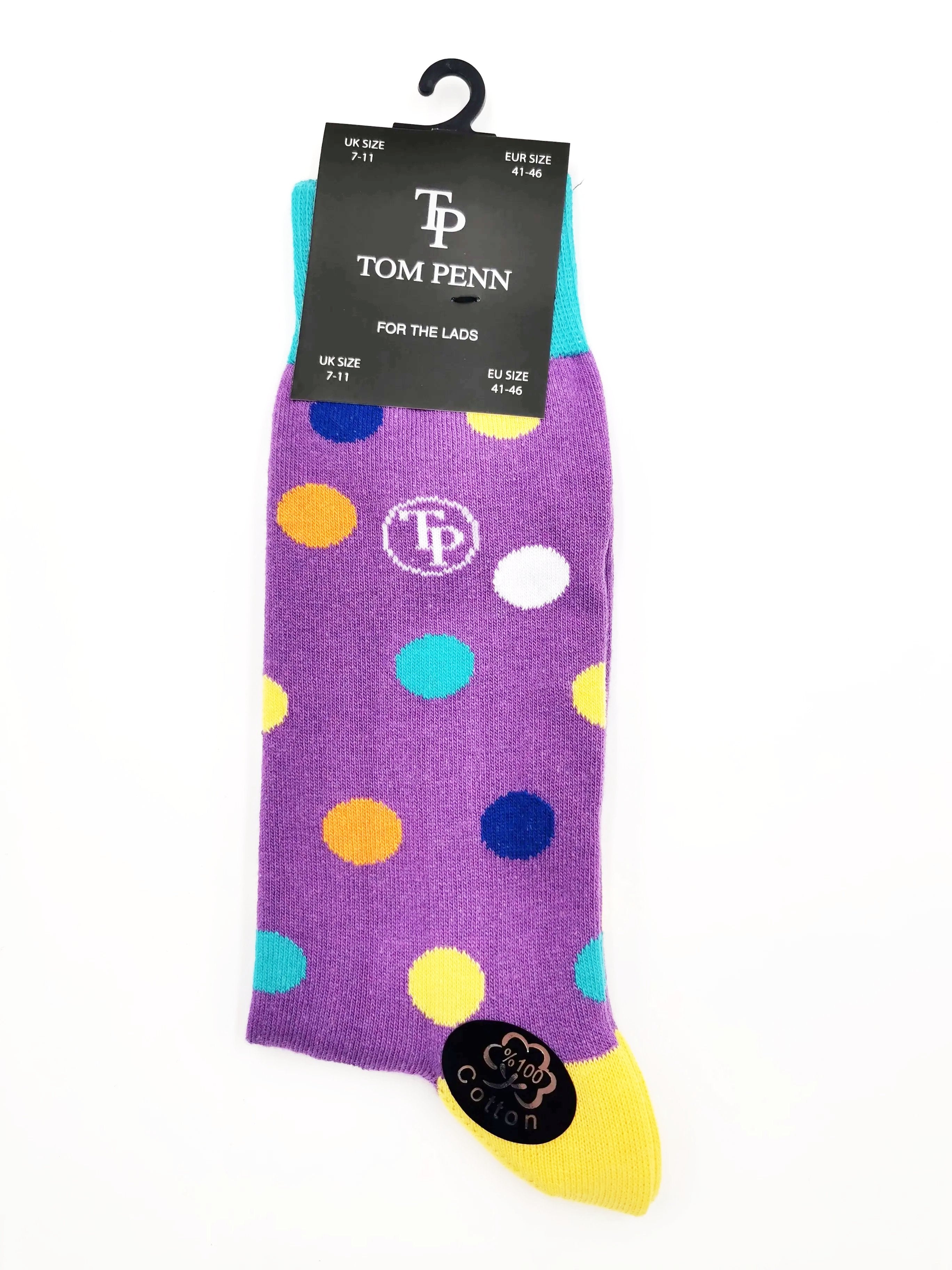Men's Tom Penn Lilac Dot Sock