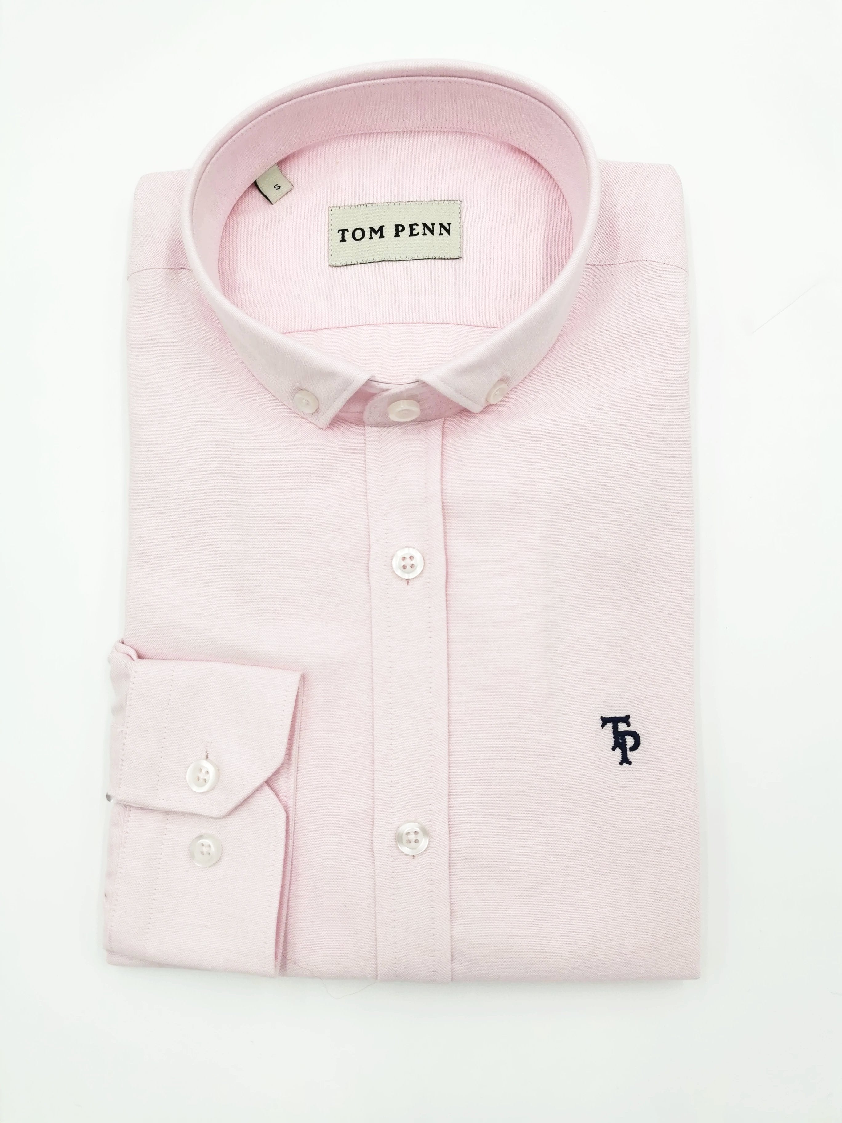 tom penn Tom Penn Slim fit Button Down Pink Shirt Pink front view