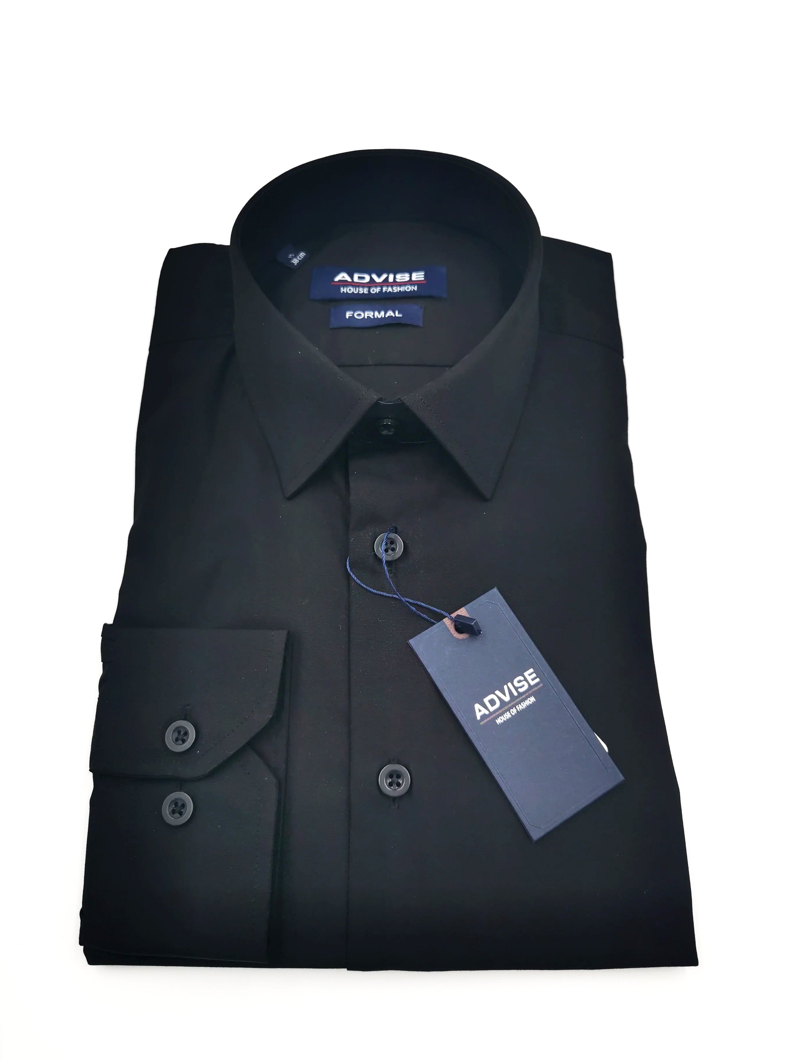 ADVISE Advise Black Tapered Shirt BLACK model front view