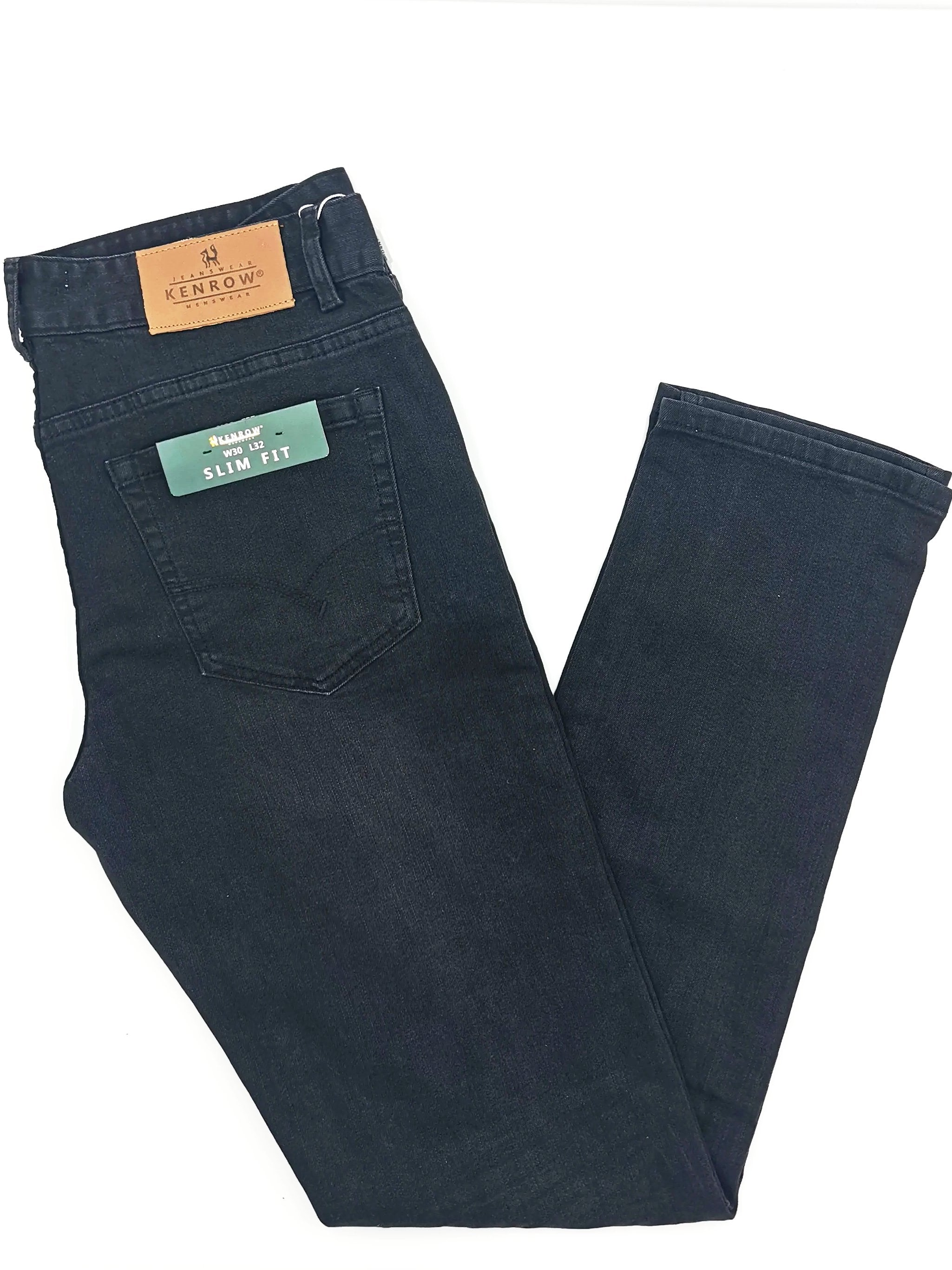 Kenrow Menswear Padraig Slim Leg Jean Black Black front view