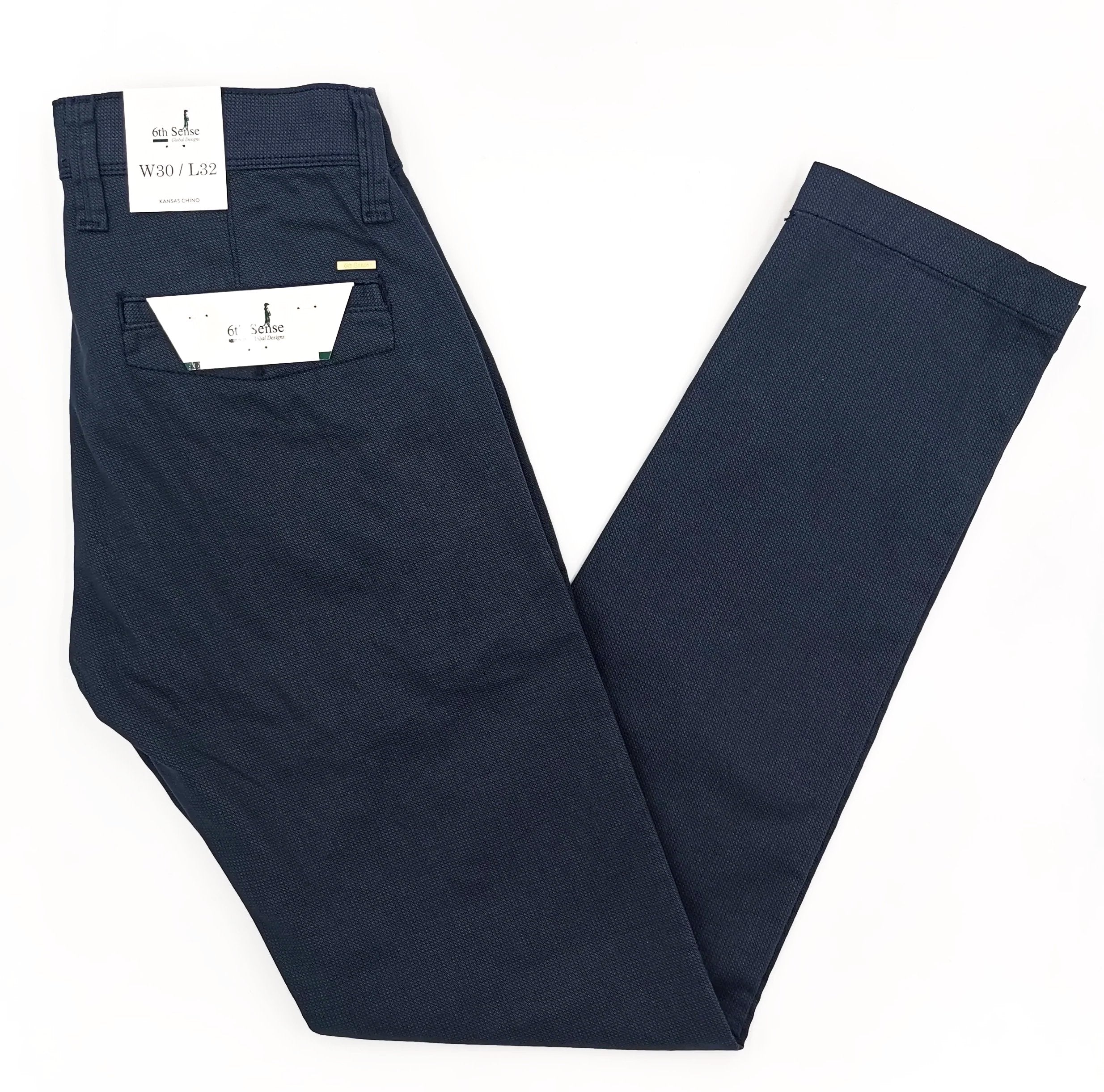 6TH SENSE Kansas Navy Print Tapered Chinos Navy front view