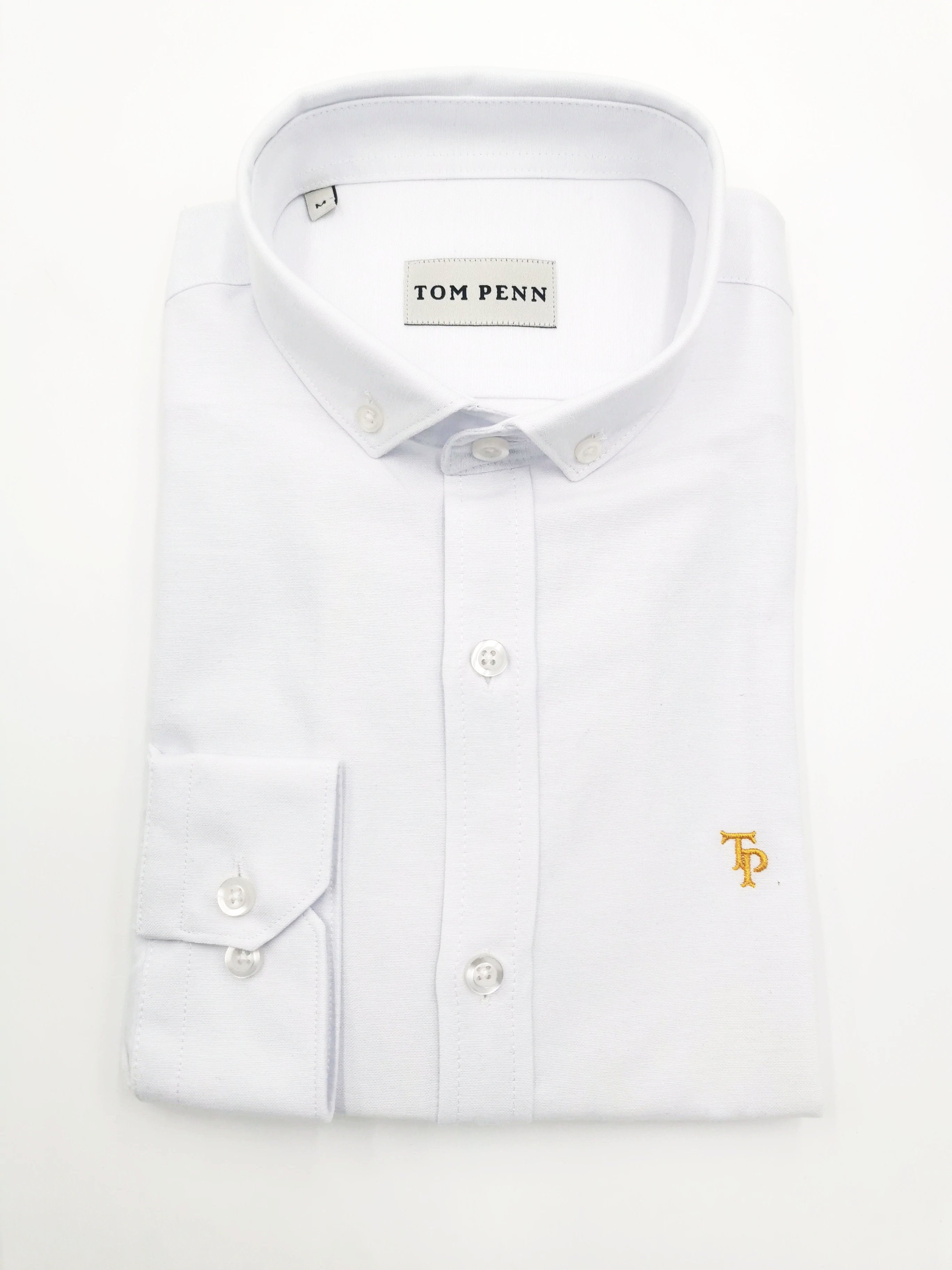 tom penn Tom Penn Slim fit Button Down White Shirt WHITE front view