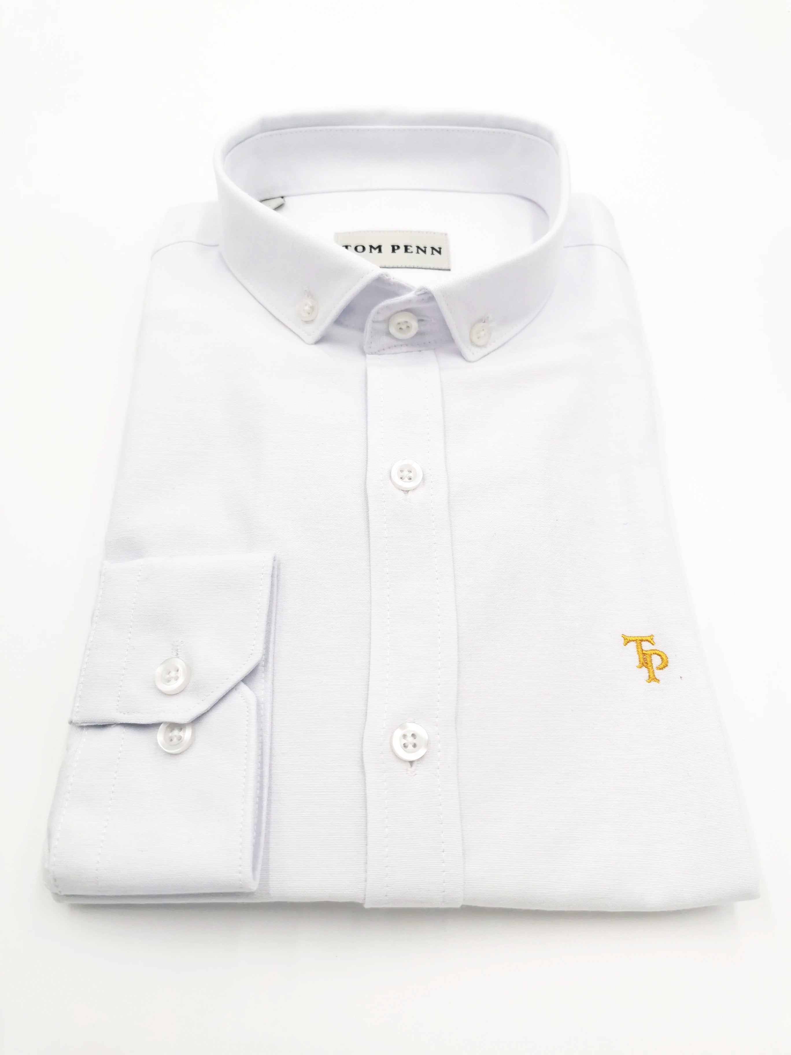 tom penn Tom Penn Slim fit Button Down White Shirt WHITE model front view