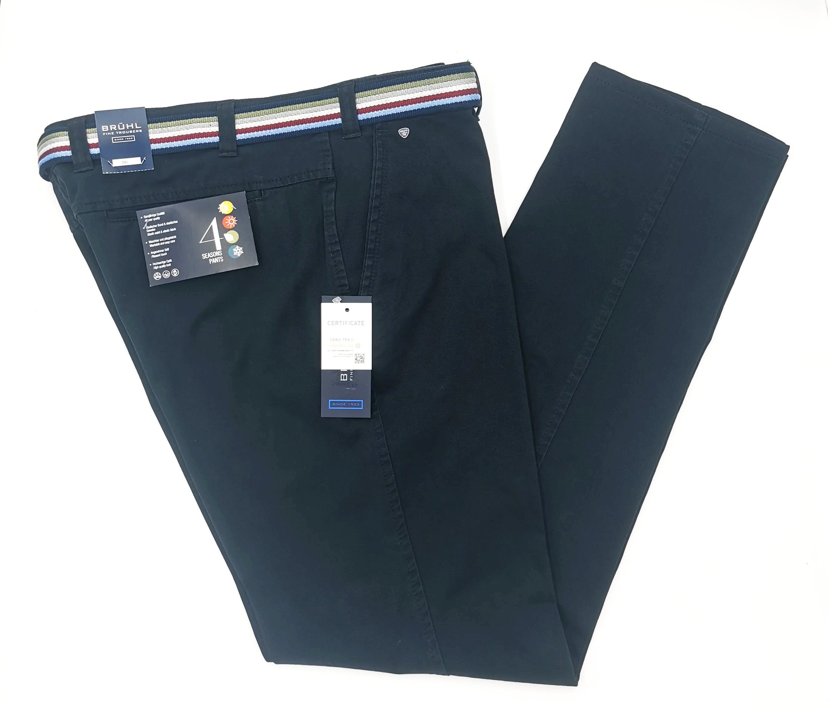 Catania Prima Cotton Belted Marine Navy Mens Chinos