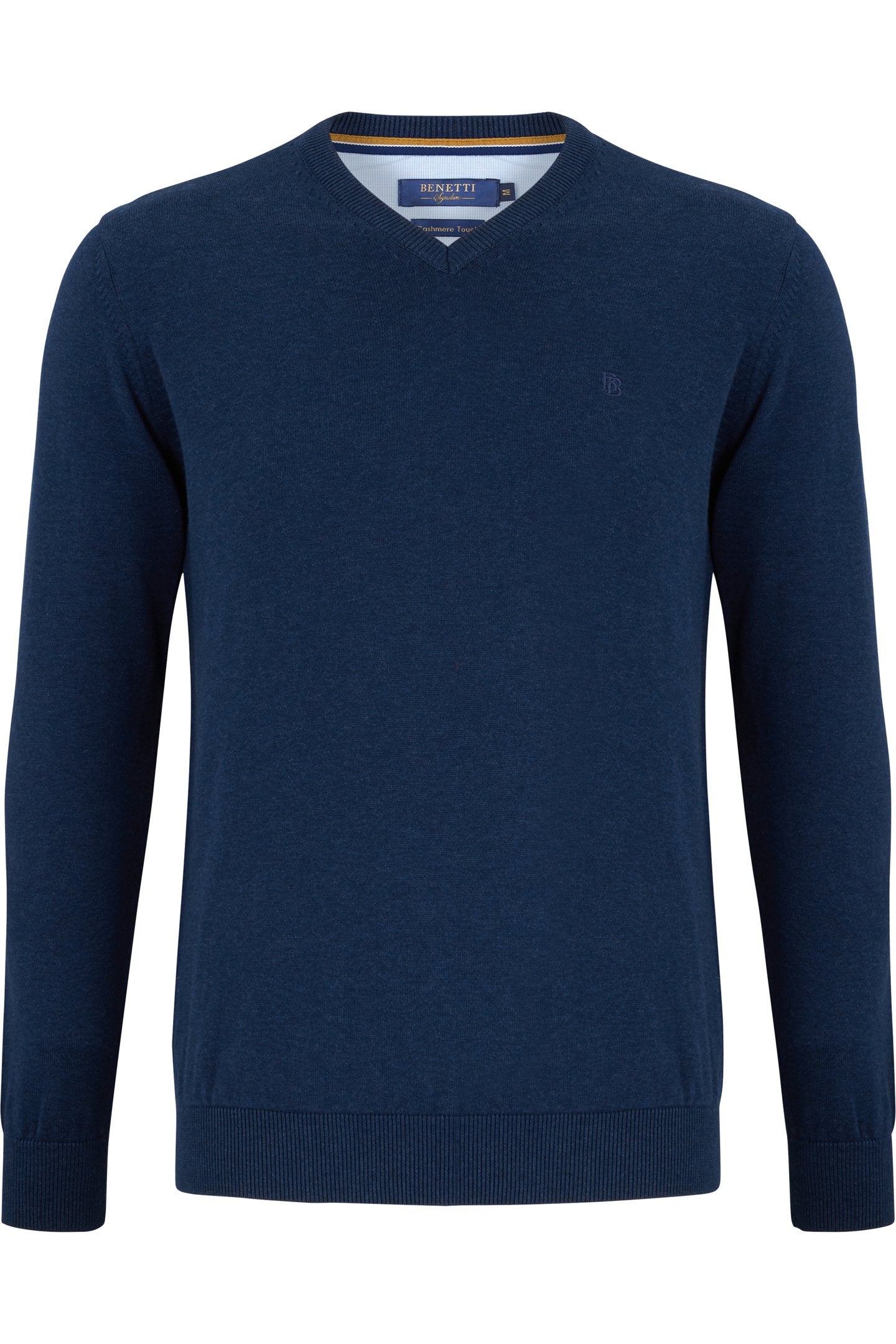 BENETTI V-Neck Jumper by Benetti Knitwear Forest Night side view