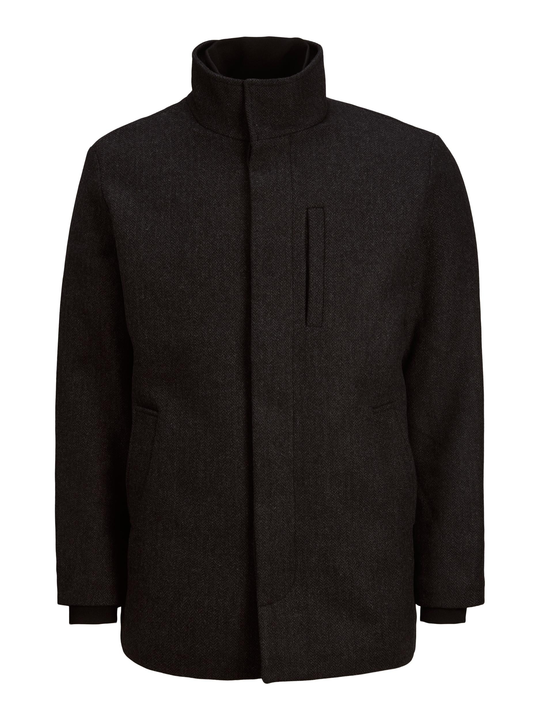 Men's Dunham Wool Coat Dark Grey Melange-Ghost Front View