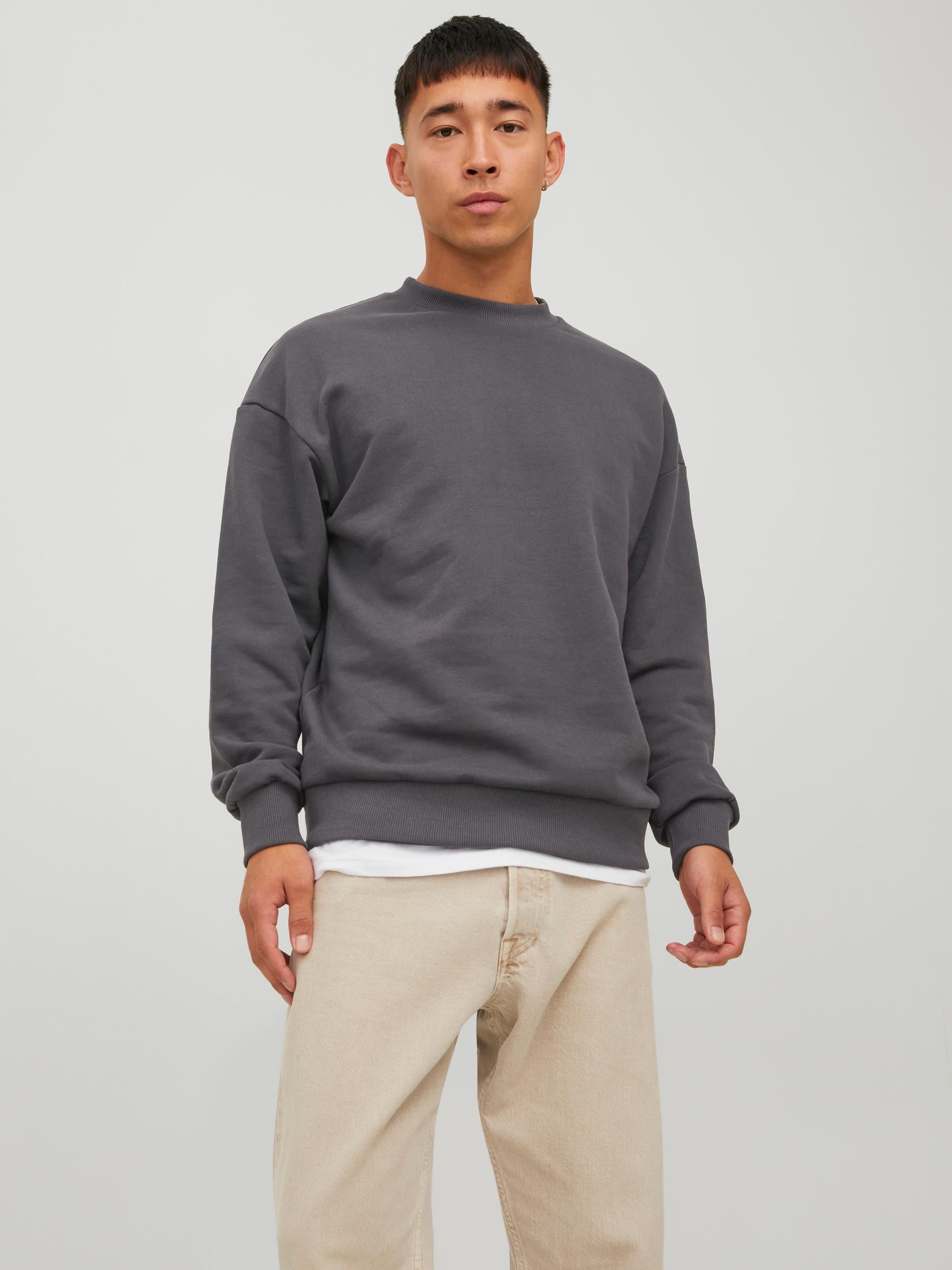 Men's Ebony Kam Sweat Crew Neck-Model Front View