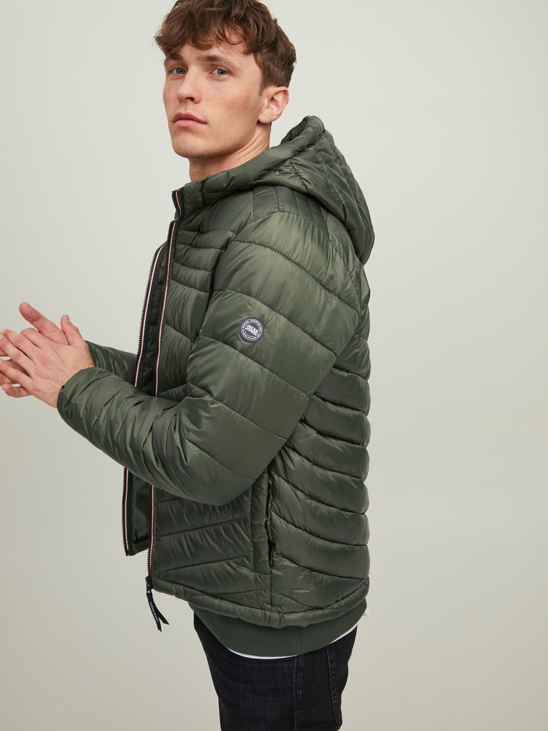 Men's Hero Puffer Hood Rosin Jacket-Back view-Side view