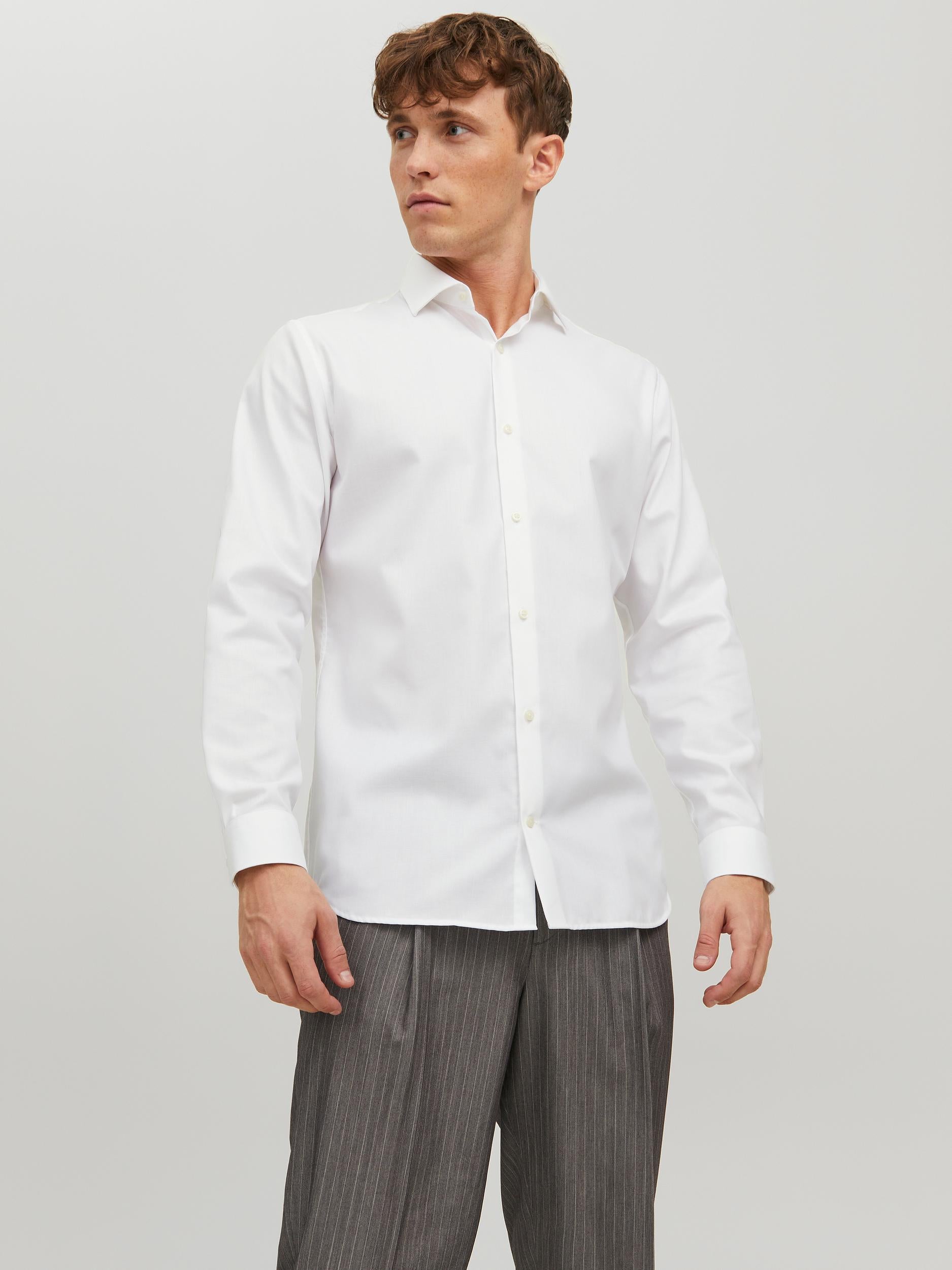 JACK JONES PREMIUM Parker White Shirt White front view