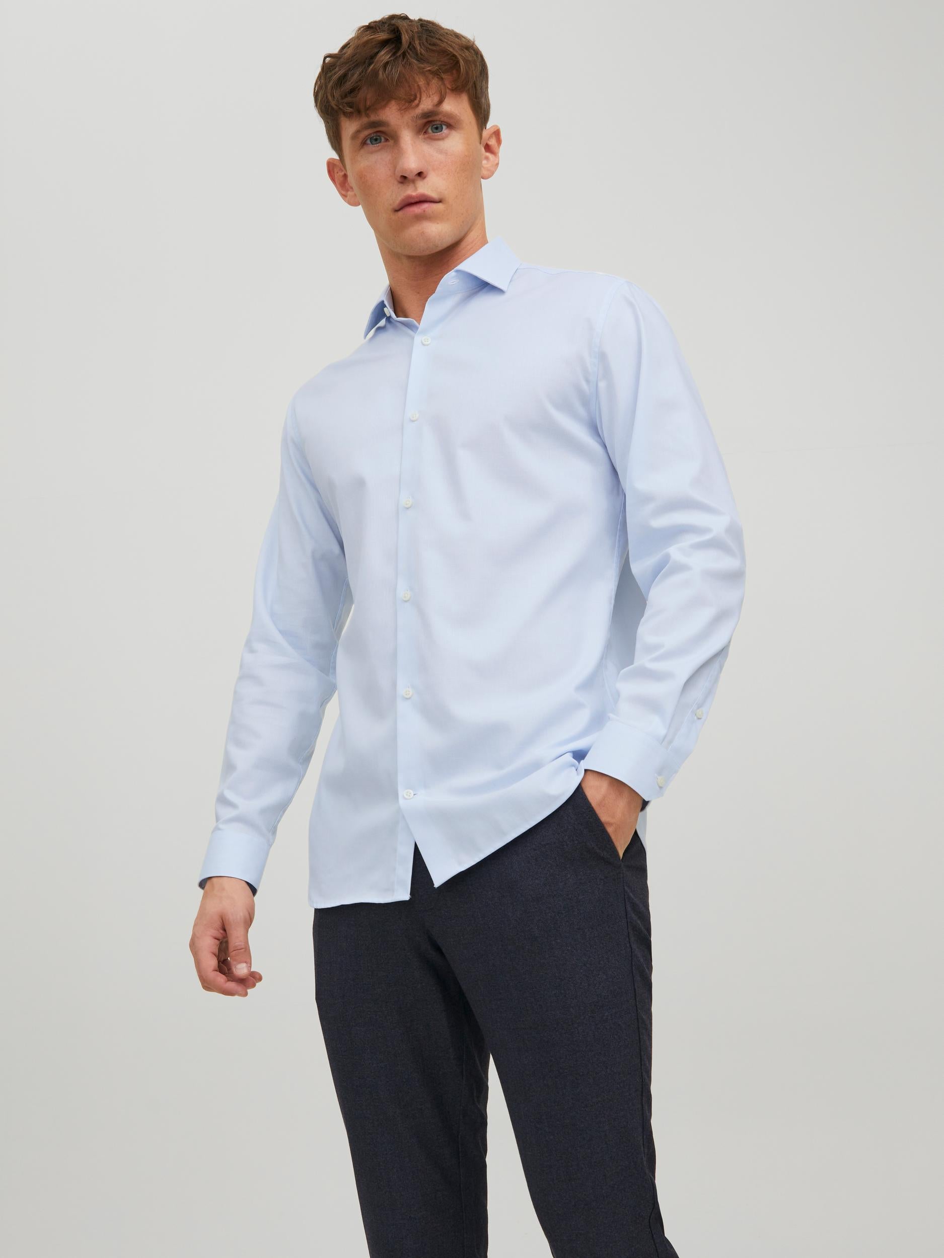 Men's Parker Cashmere Blue Shirt-Front View