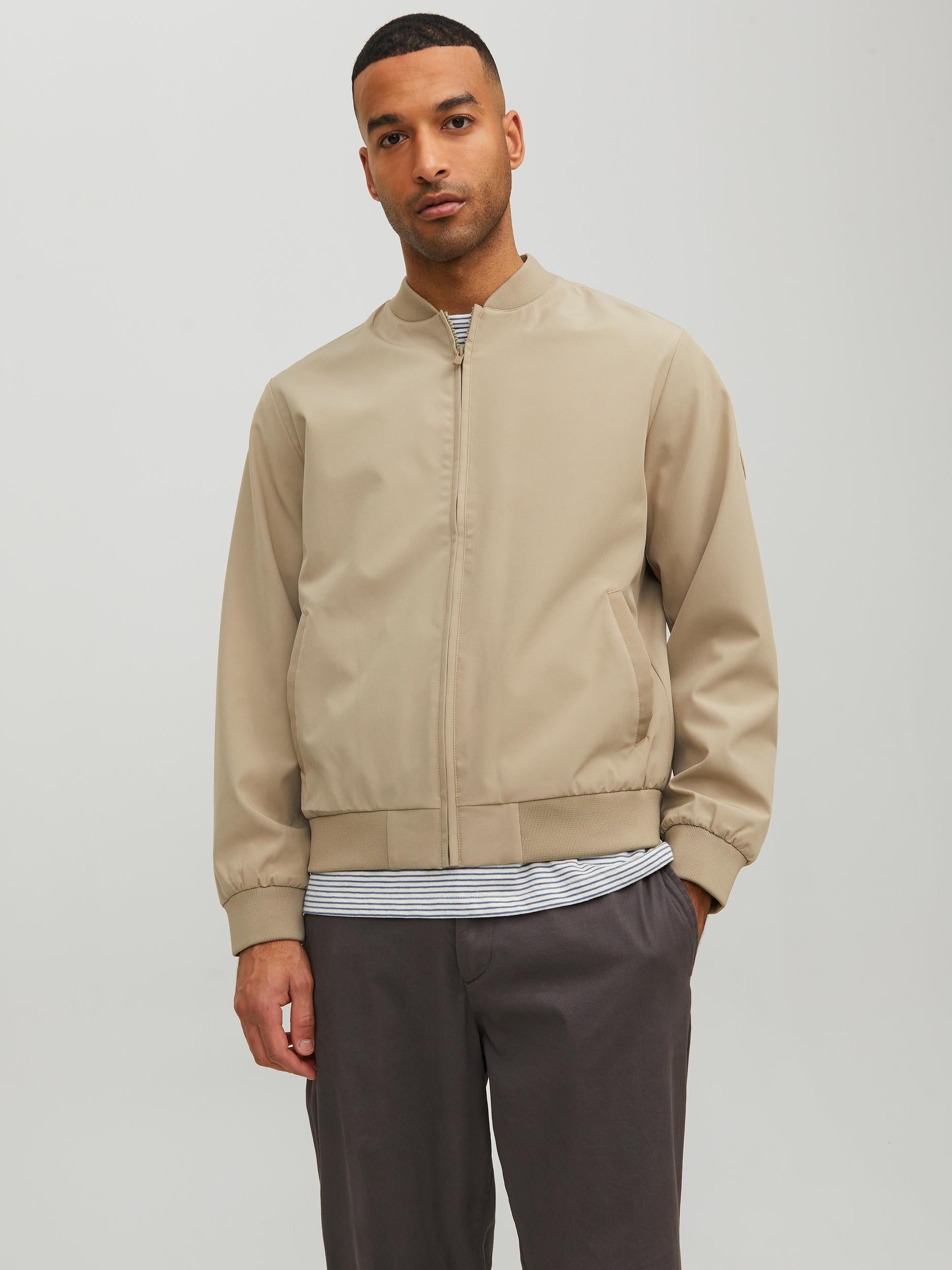 JACK JONES PREMIUM Carlton Bomber Jacket Winter Twig Winter Twig front view