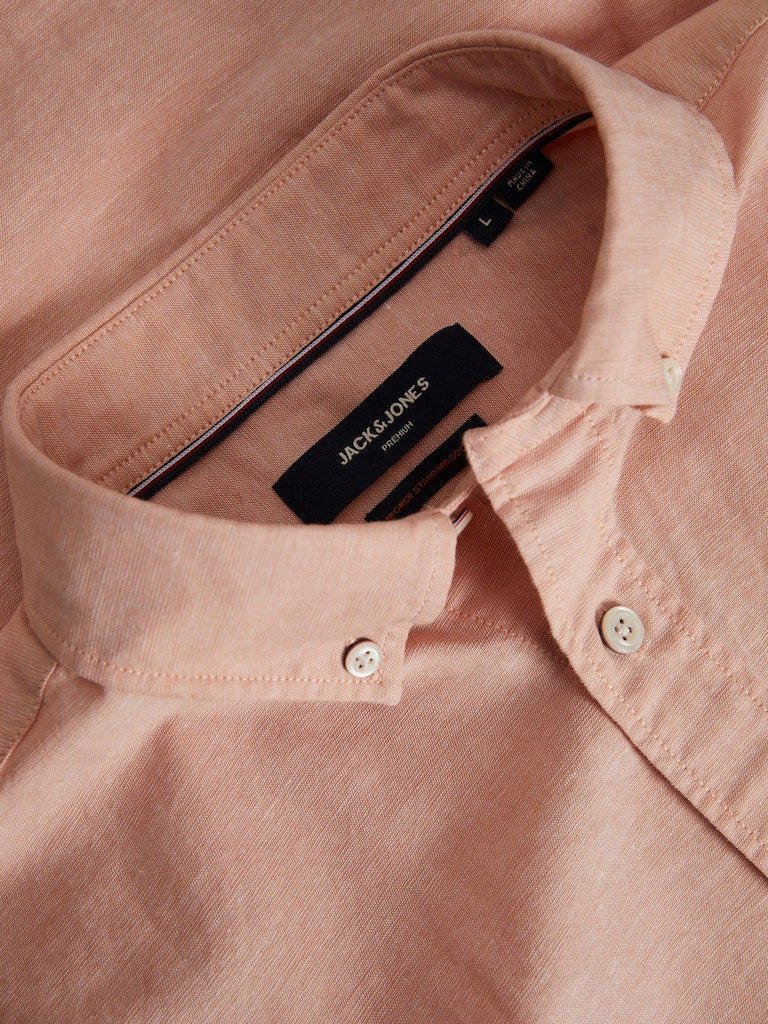 Jack & Jones Premium Summer Shield toast short sleeve shirt collar detail