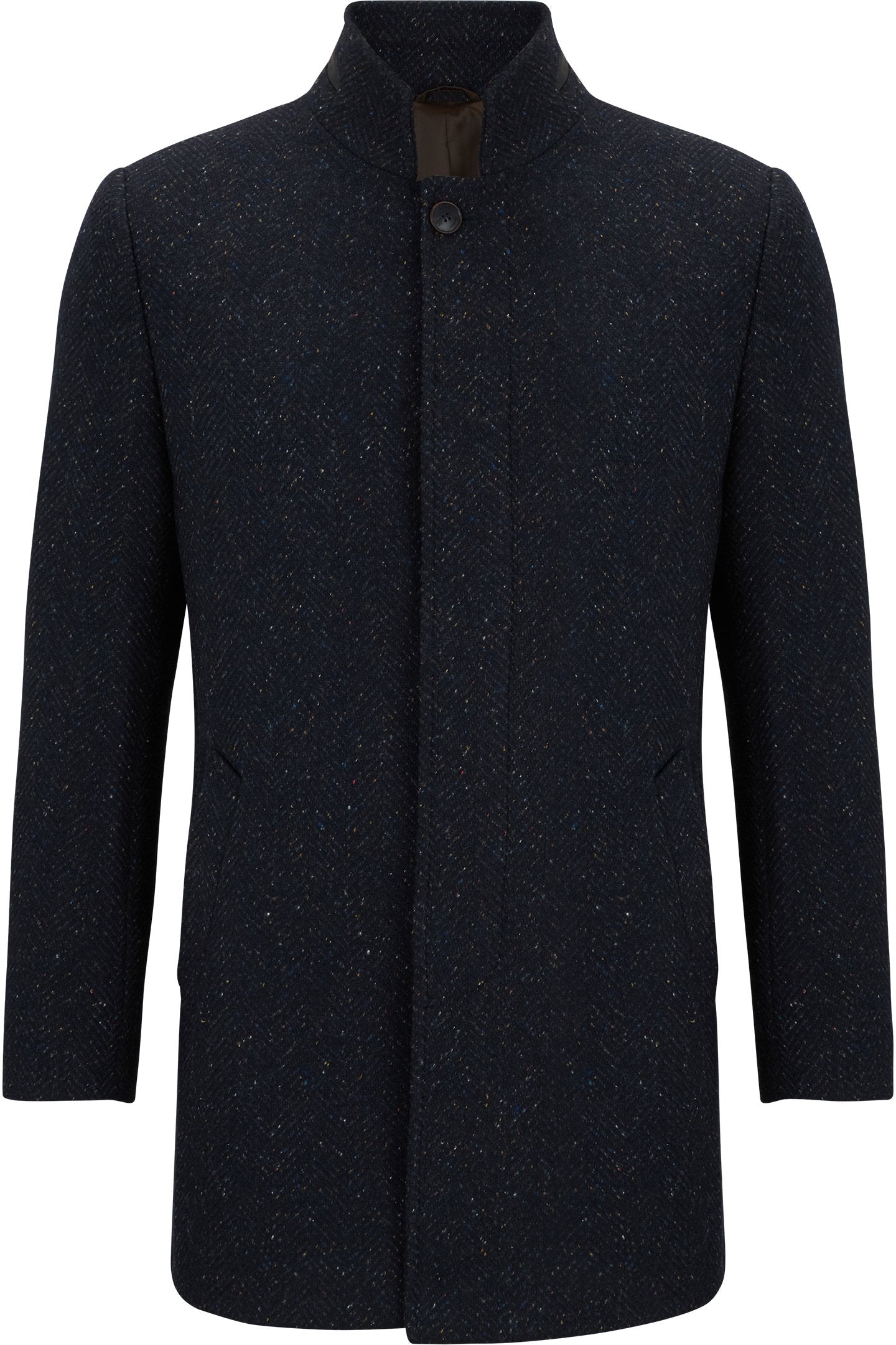 Zac Navy Tweed Coat - Spirit Clothing