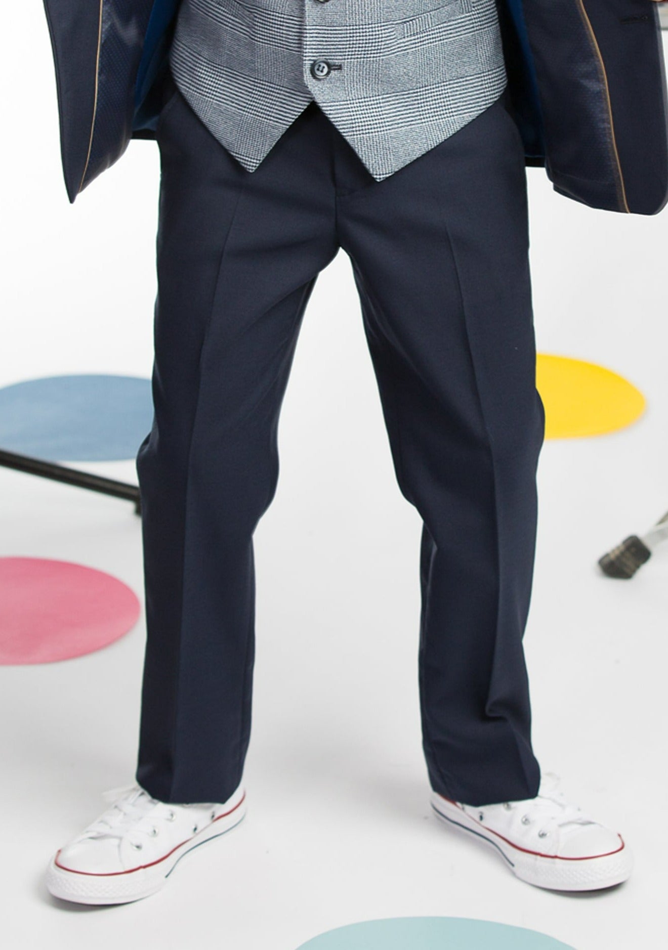 Benetti Boyswear James Boy Tapered Fit Trousers Navy front view