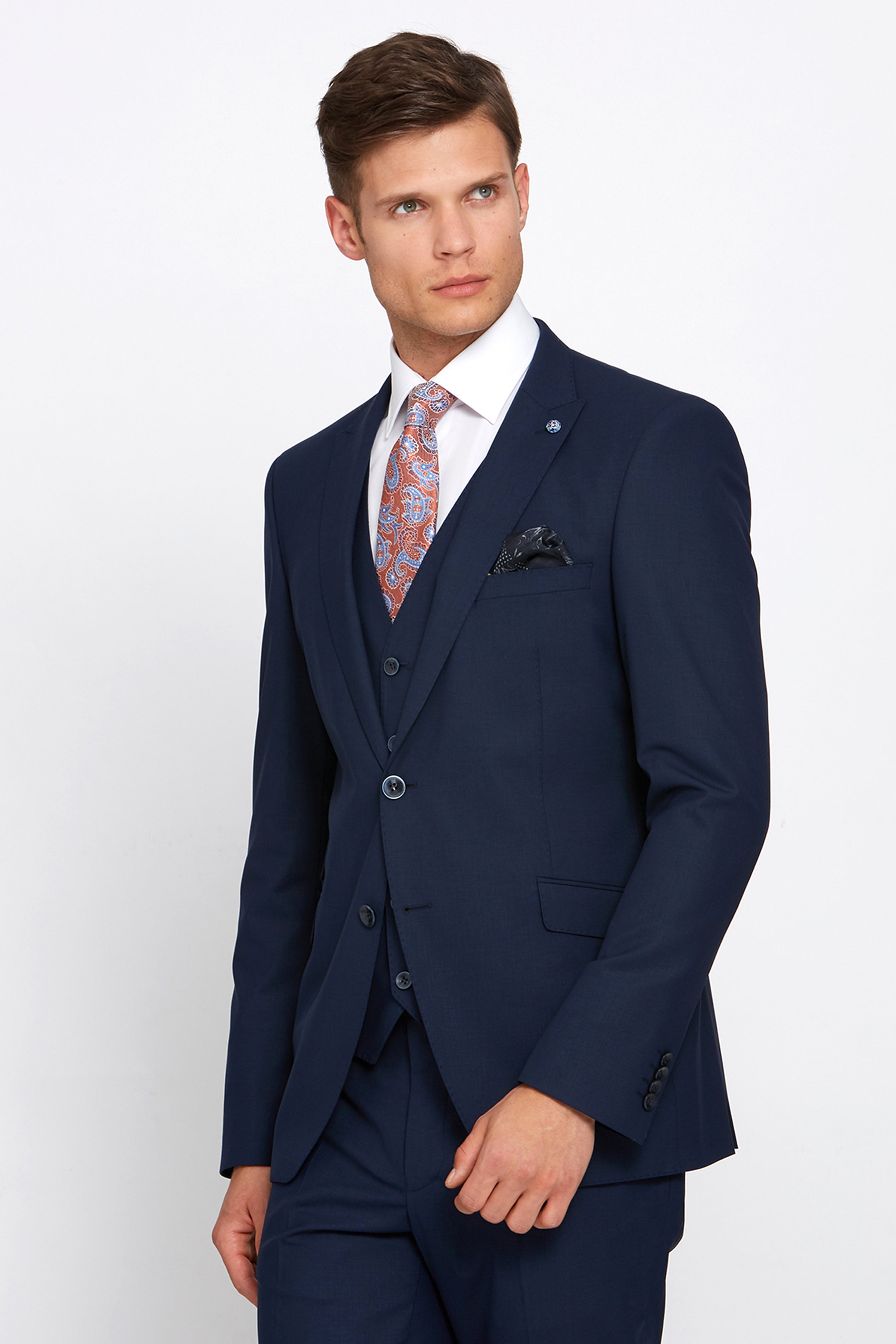 Jonny Navy Tapered Jacket-Detail View