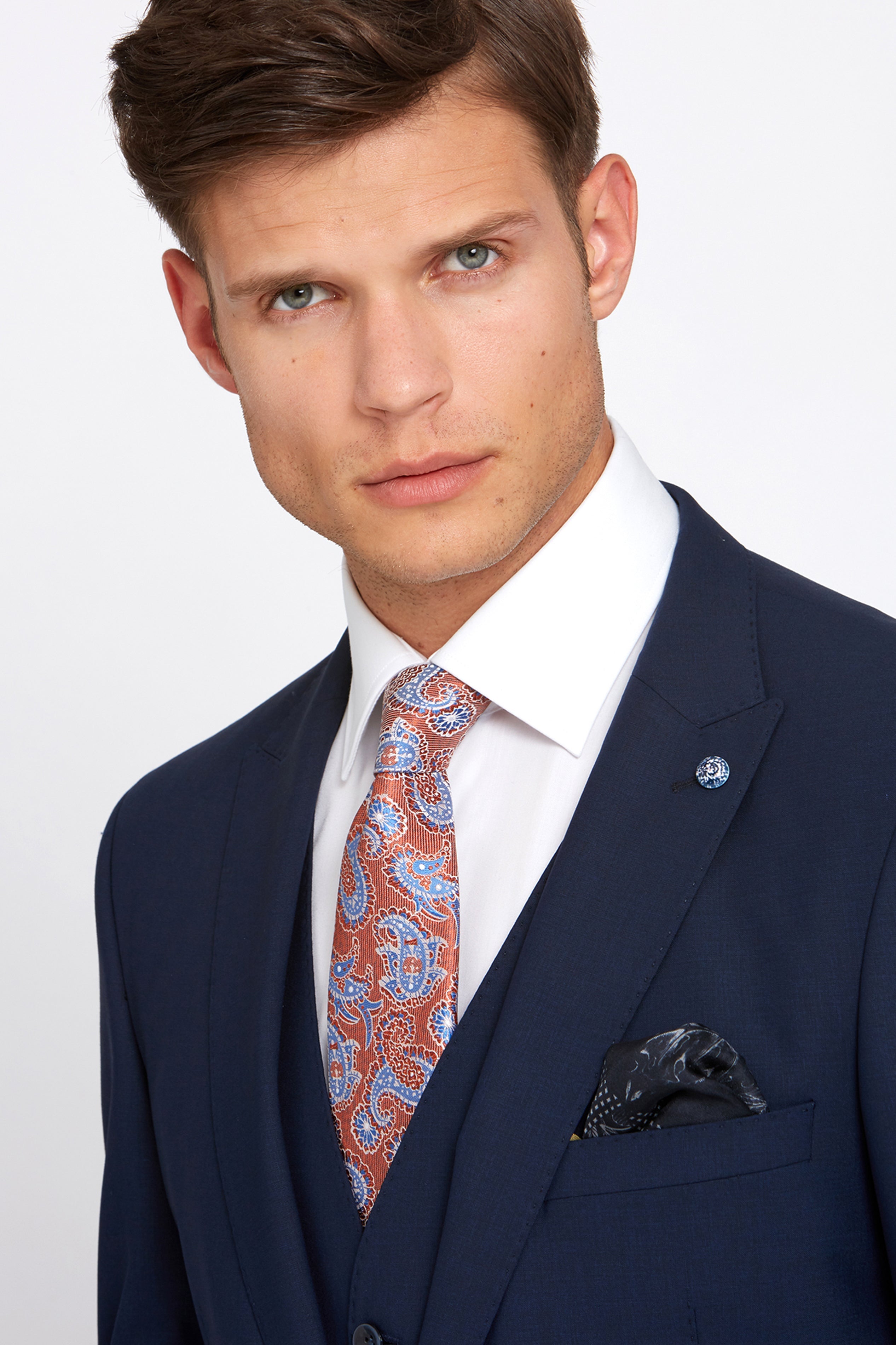 Jonny Navy Tapered Jacket-close up view