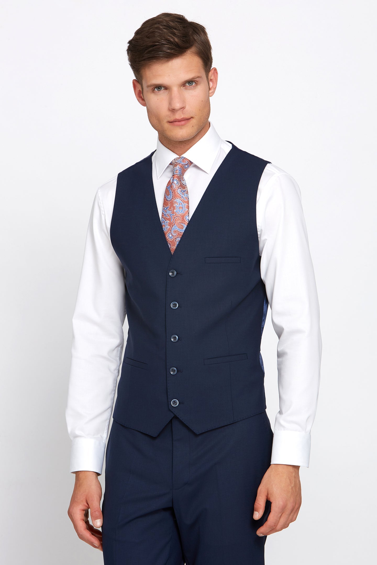 Jonny Navy Comfort Fit Waistcoat
