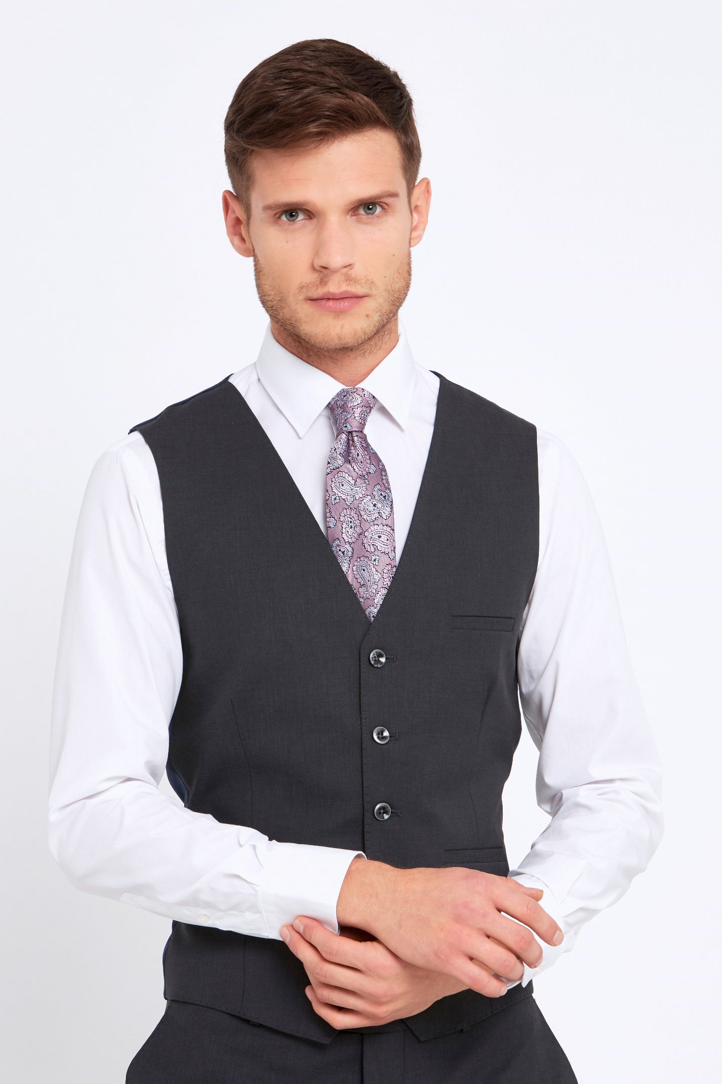 Jonny Charcoal Tapered Fit Waistcoat