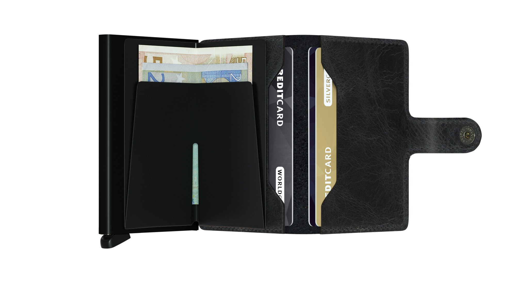 Secrid Vintage Black Miniwallet-Open View