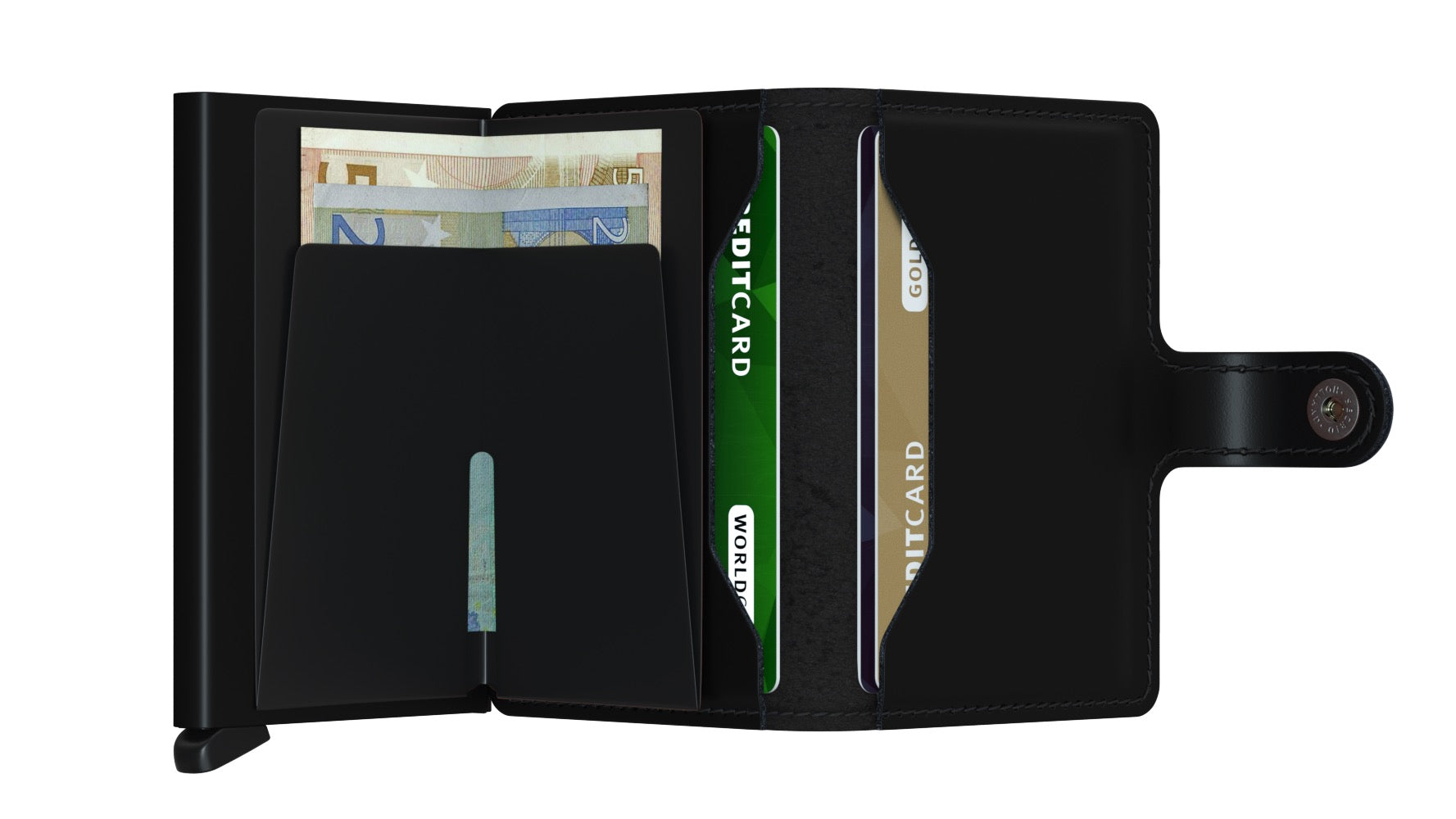 SECRID Secrid Matte Black Miniwallet Black model front view